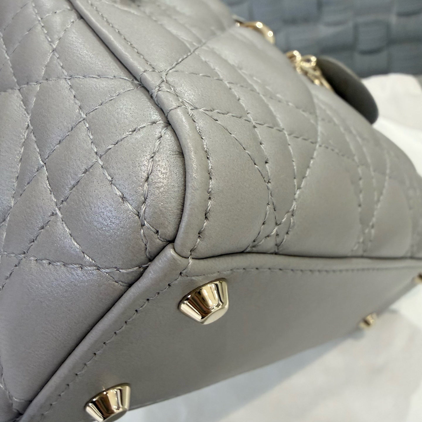 Dior - Lady Dior - Leather - Grey - (mini)
