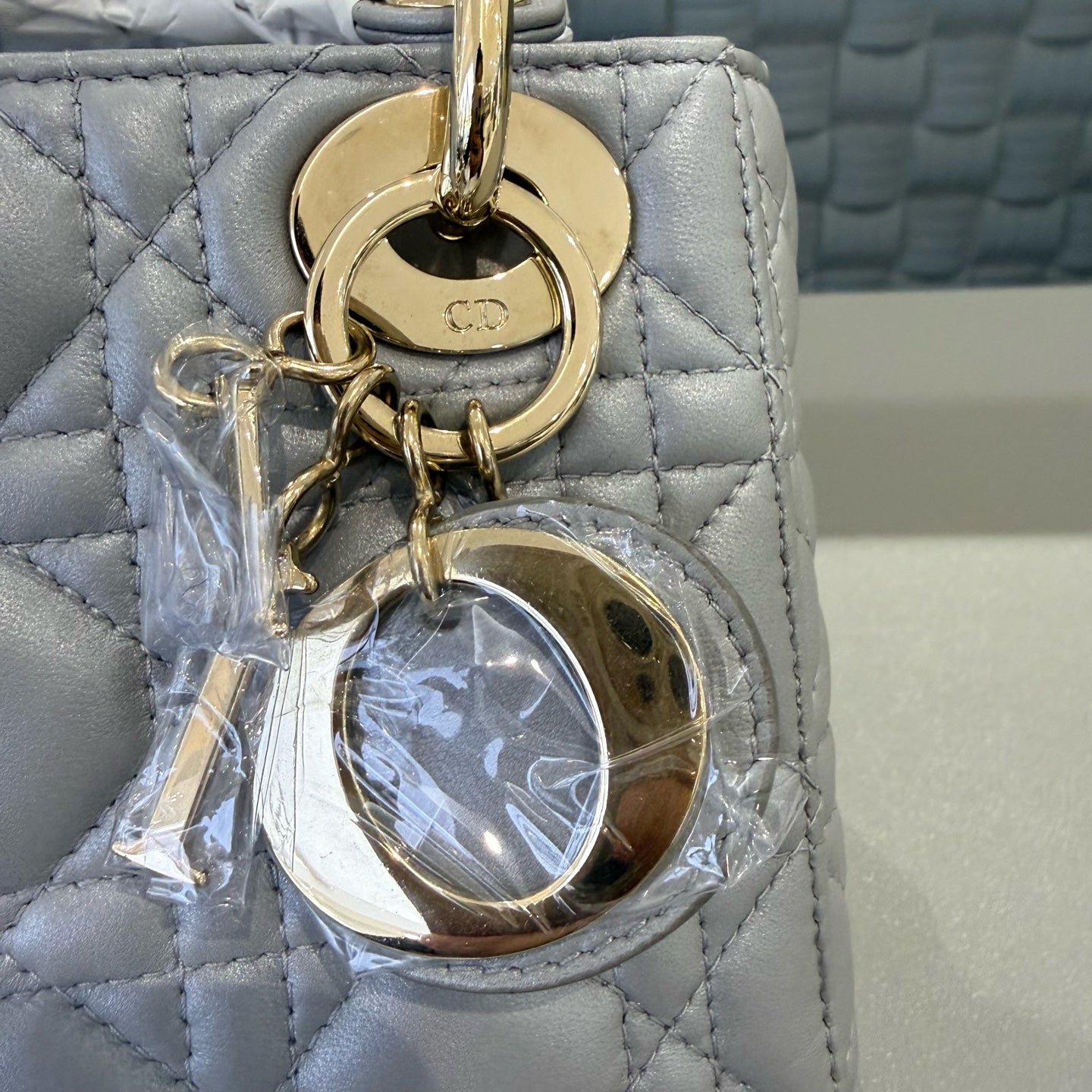 Dior - Lady Dior - Leather - Grey - (mini)