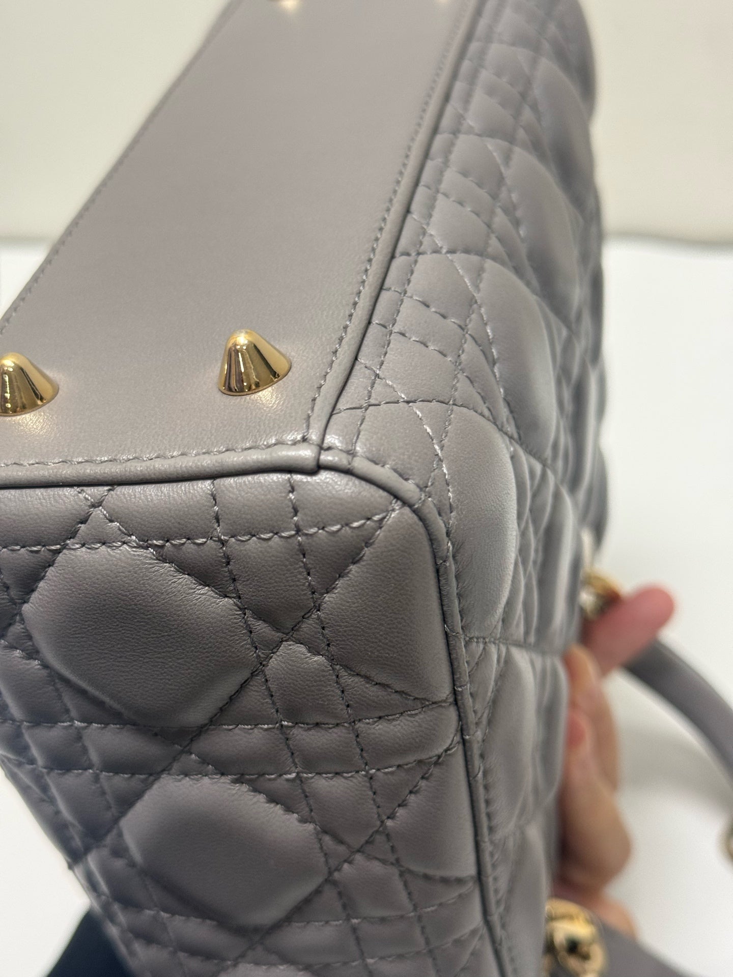 Dior - Lady Dior - Leather - Grey - (mini)