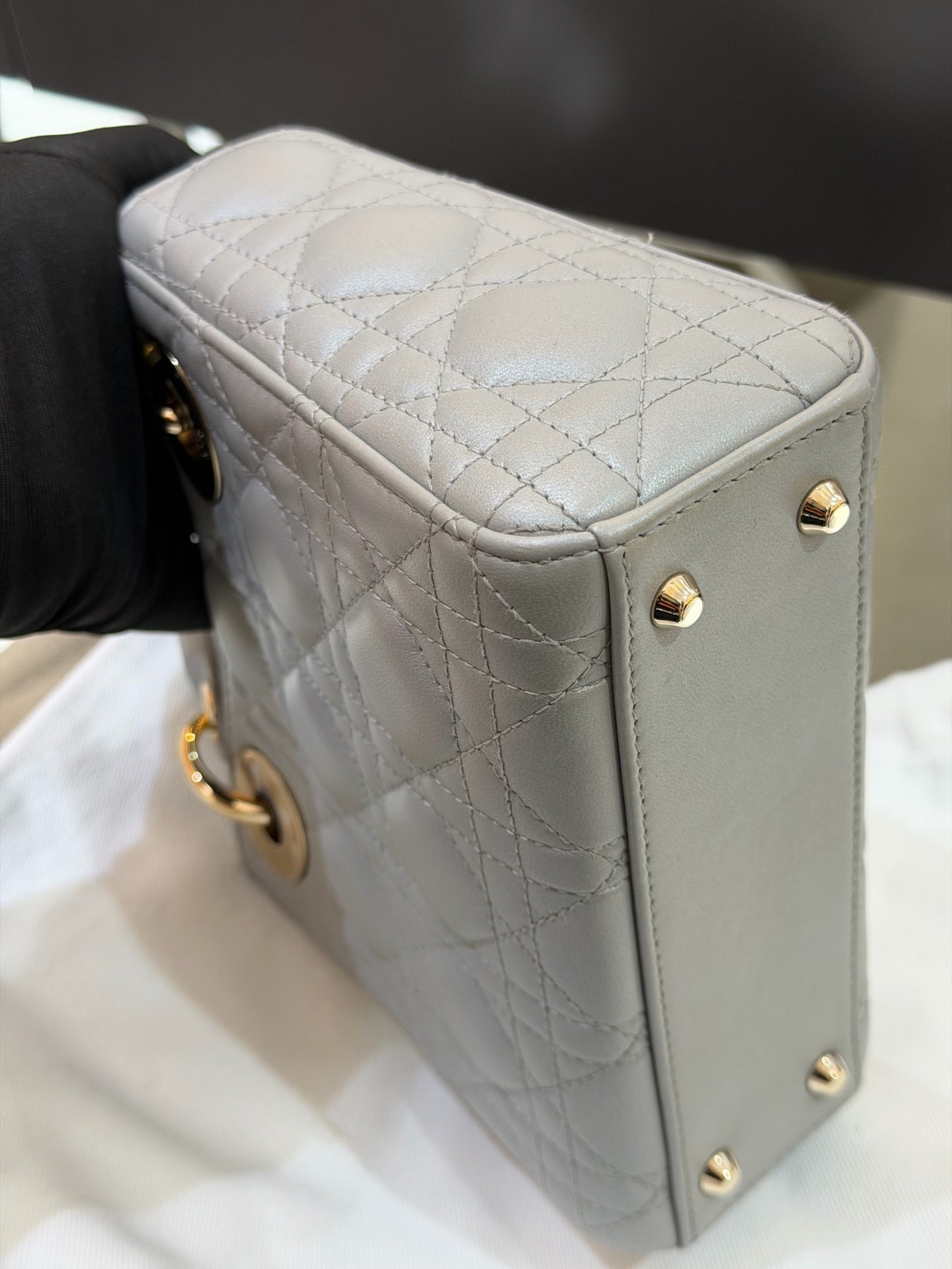 Dior - Lady Dior - Leather - Grey - (mini)