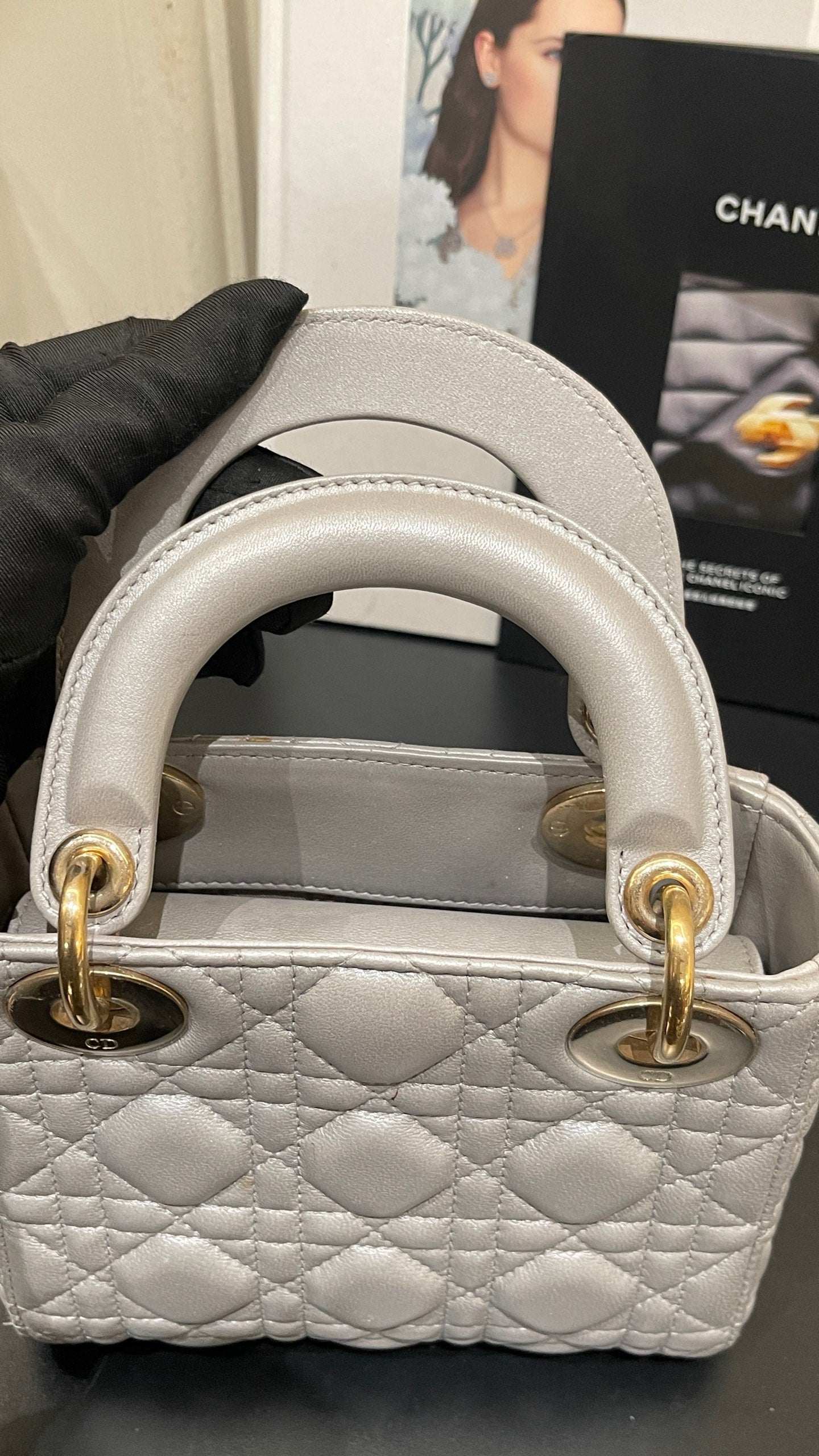 Dior - Lady Dior - Leather - Grey - (mini)
