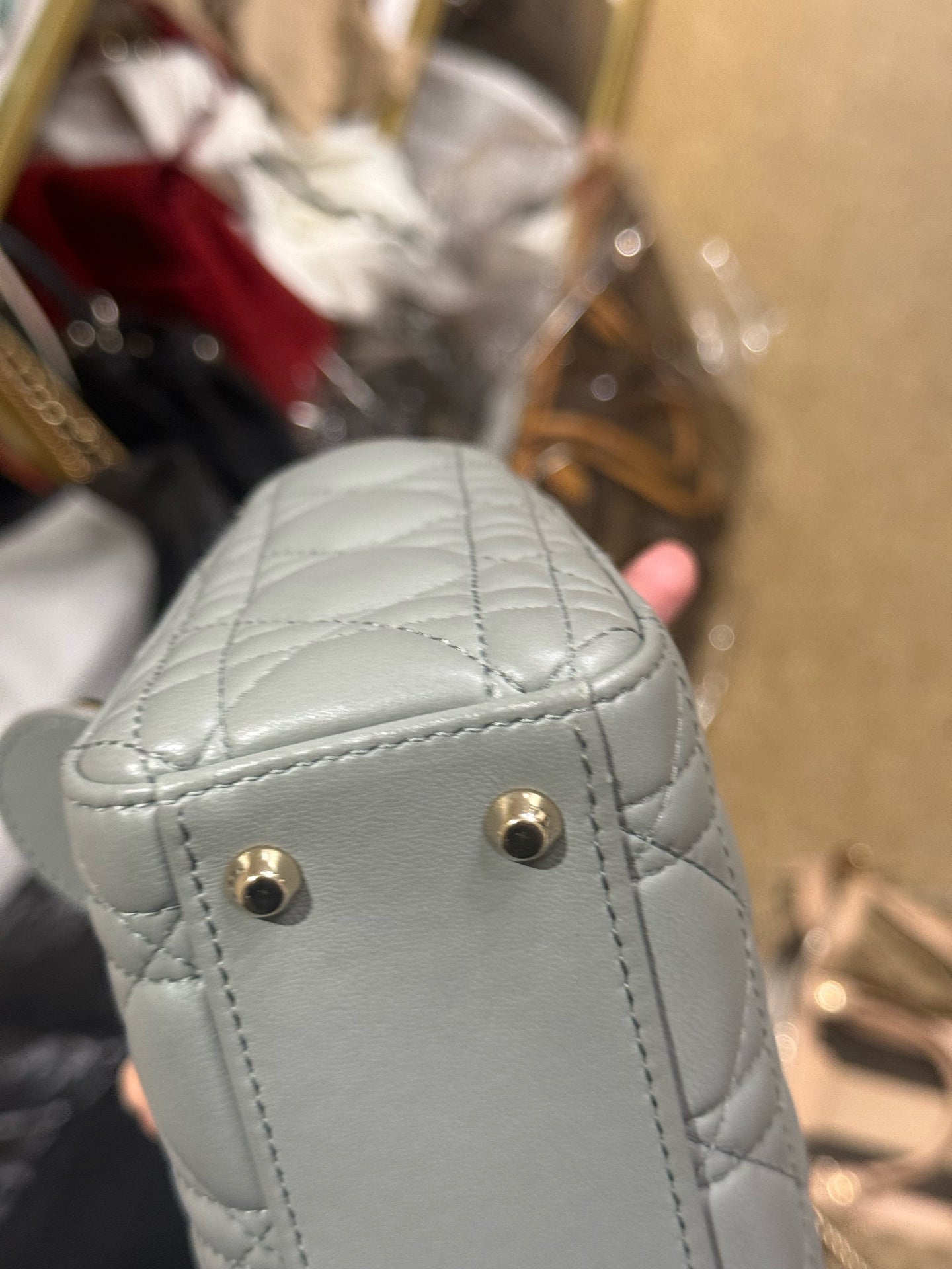 Dior - Lady Dior - Leather - Grey - (mini)