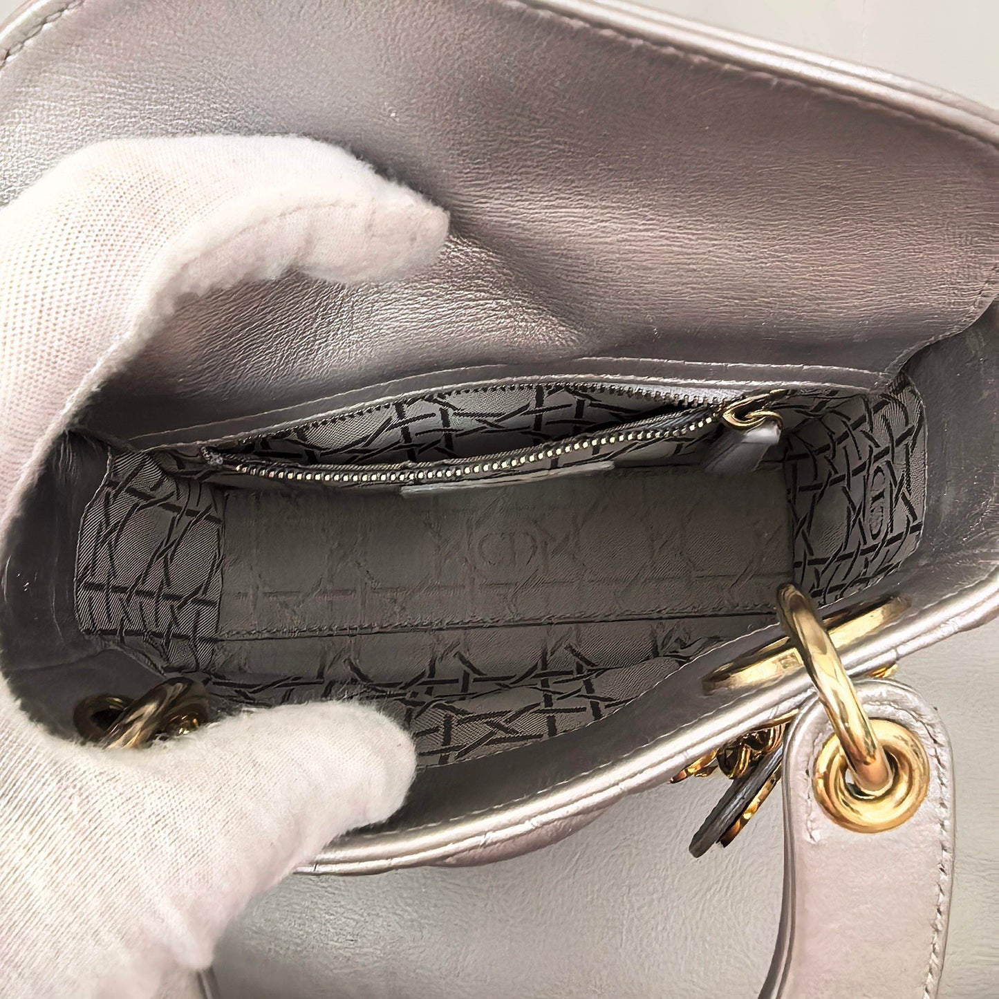 Dior - Lady Dior - Leather - Grey - (mini)