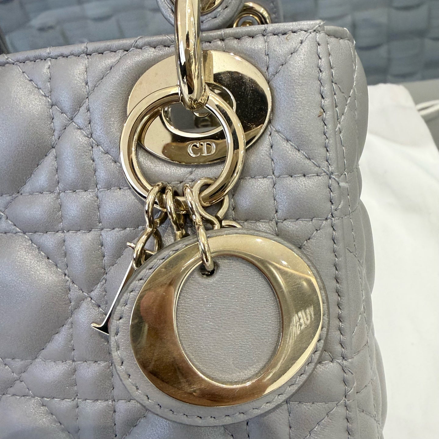 Dior - Lady Dior - Leather - Grey - (mini)