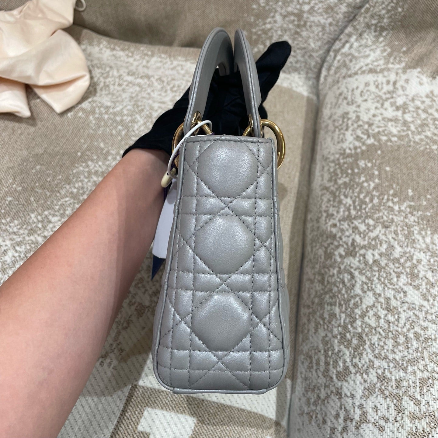 Dior - Lady Dior - Leather - Grey - (mini)