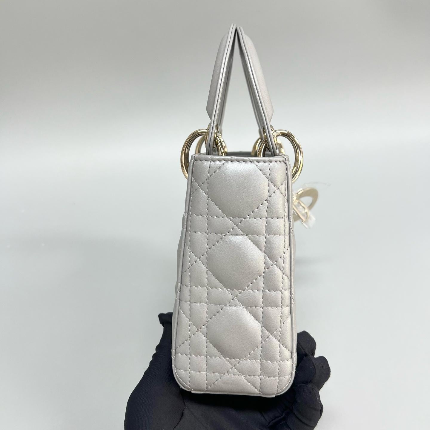 Dior - Lady Dior - Leather - Grey - (mini)