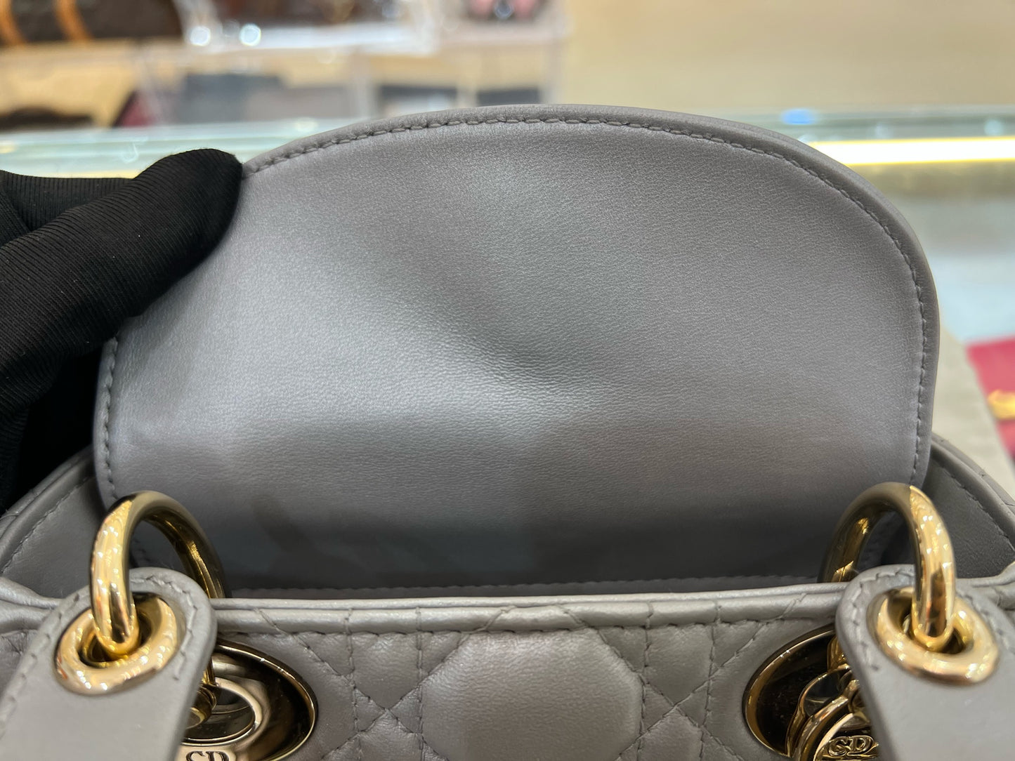 Dior - Lady Dior - Leather - Grey - (mini)