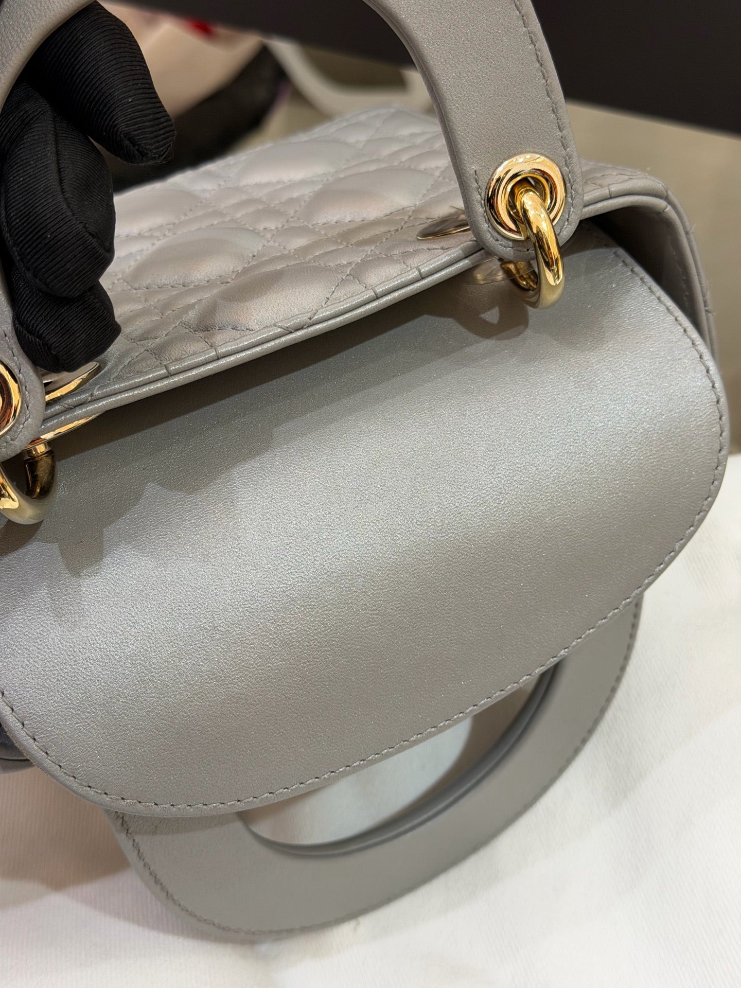 Dior - Lady Dior - Leather - Grey - (mini)