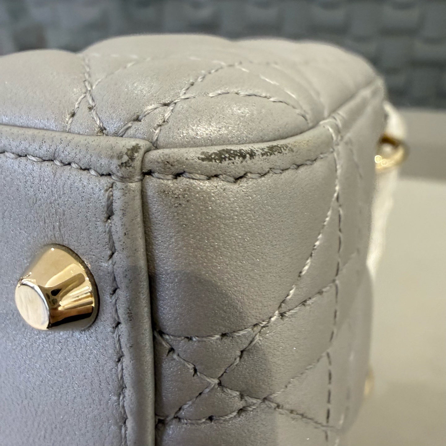 Dior - Lady Dior - Leather - Grey - (mini)
