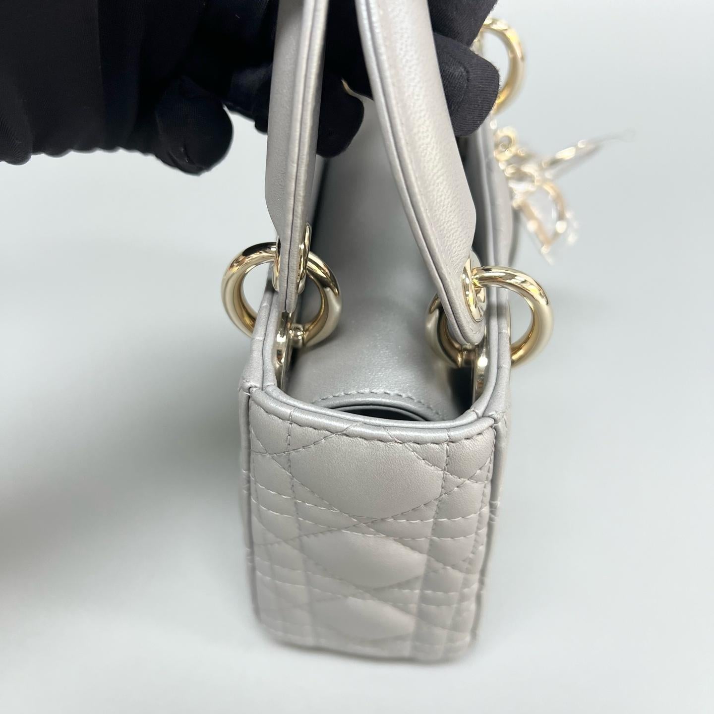 Dior - Lady Dior - Leather - Grey - (mini)