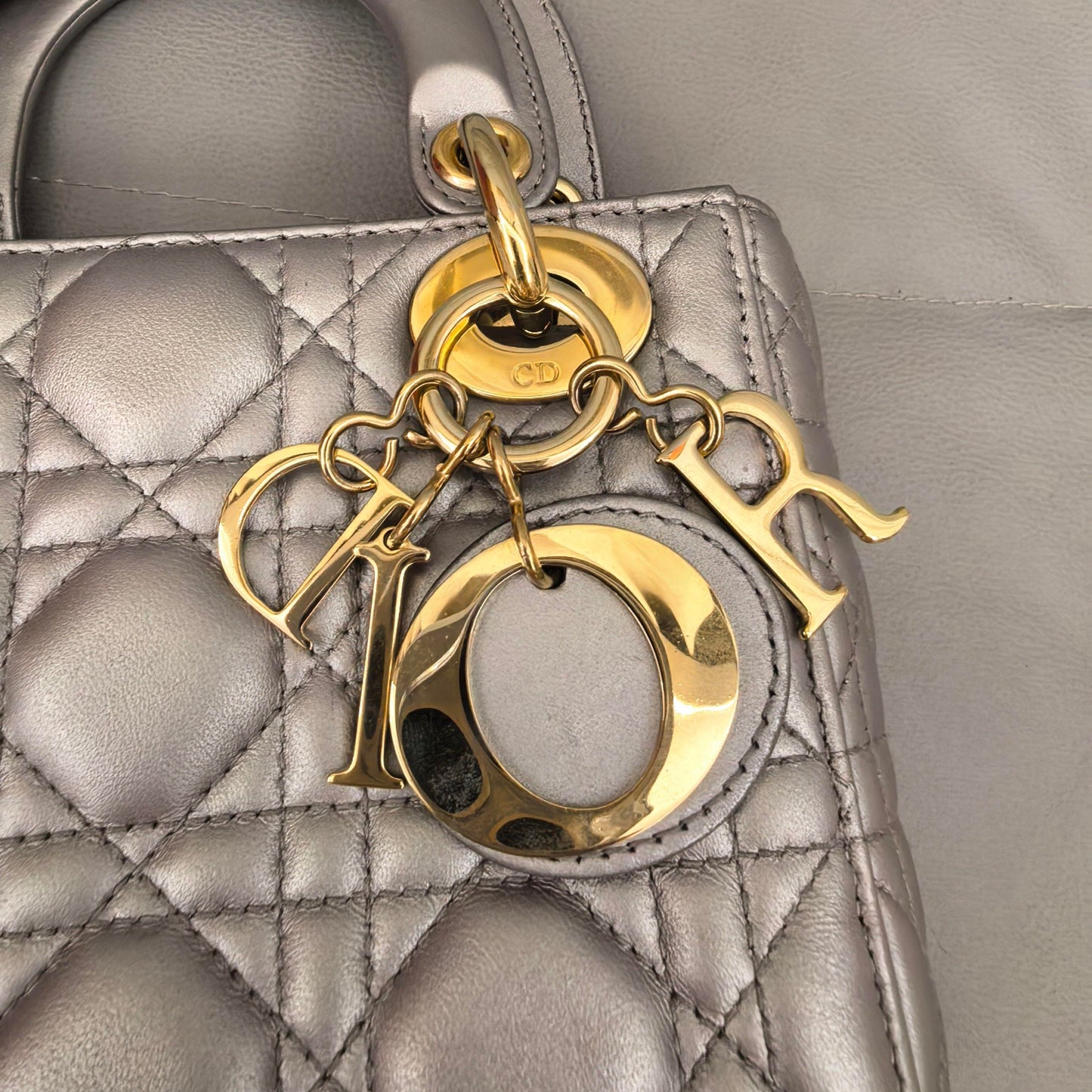 Dior - Lady Dior - Leather - Grey - (mini)