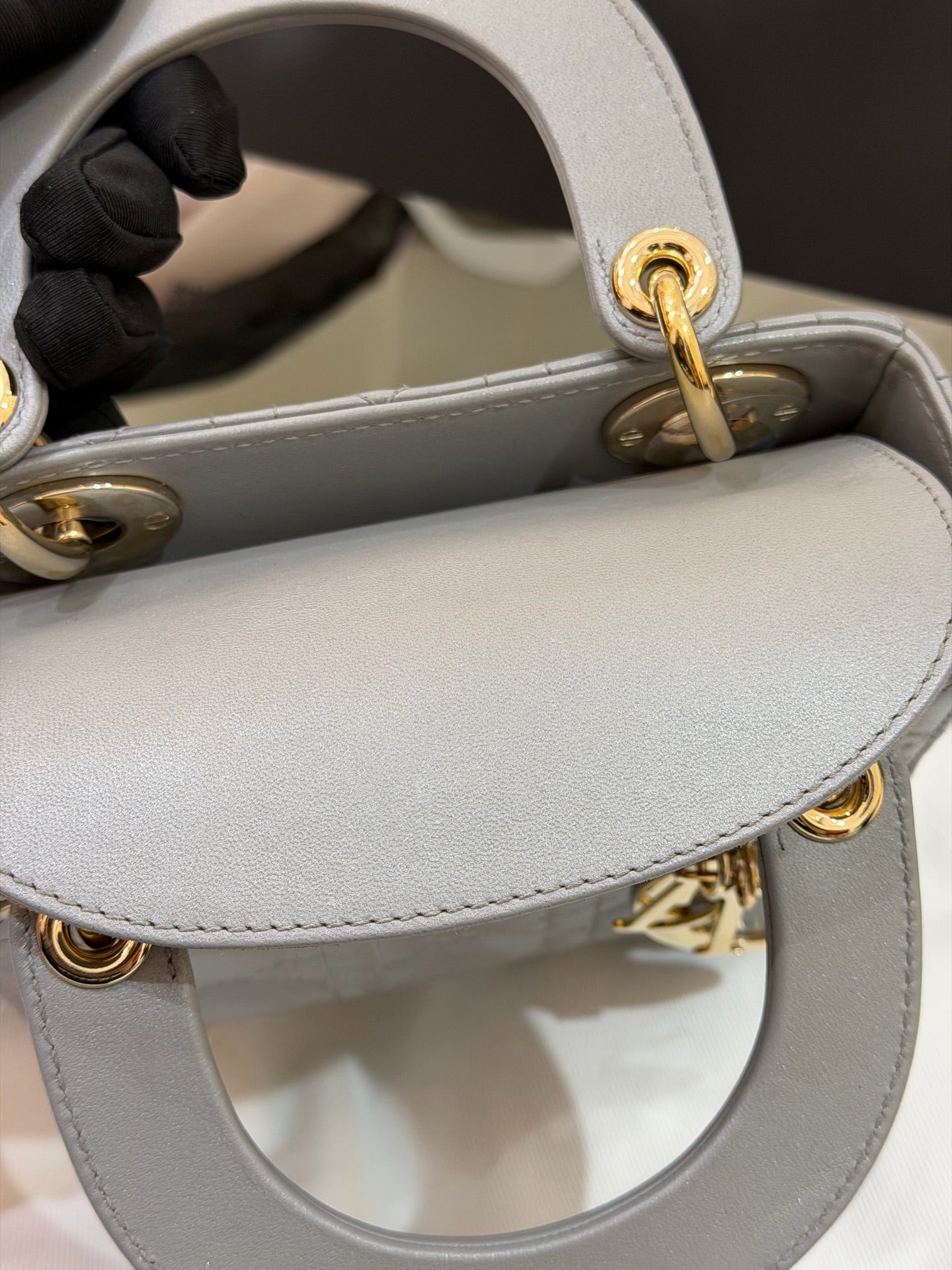 Dior - Lady Dior - Leather - Grey - (mini)