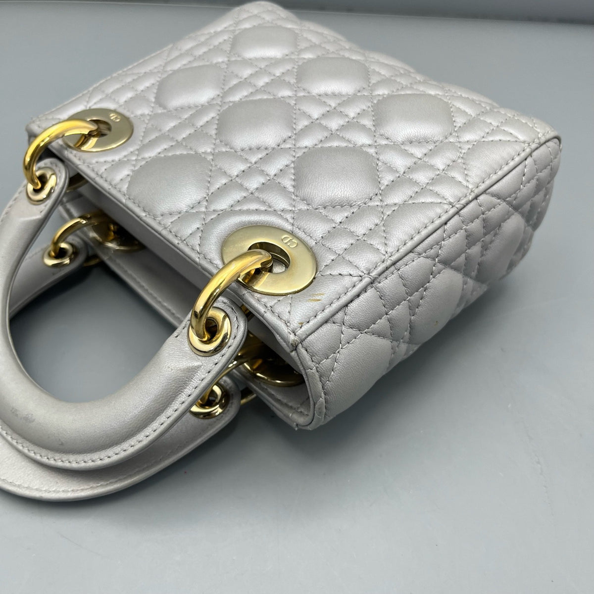 Dior - Lady Dior - Leather - Grey - (mini)
