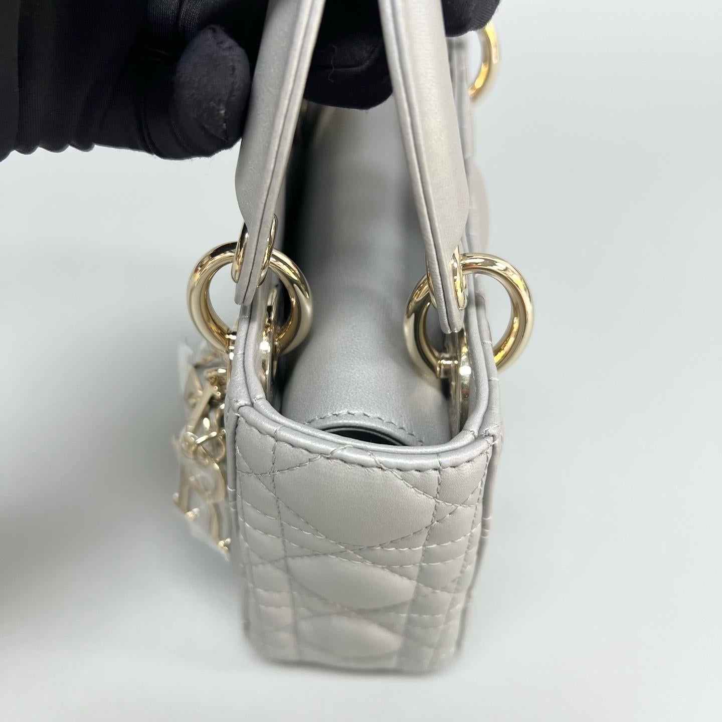 Dior - Lady Dior - Leather - Grey - (mini)