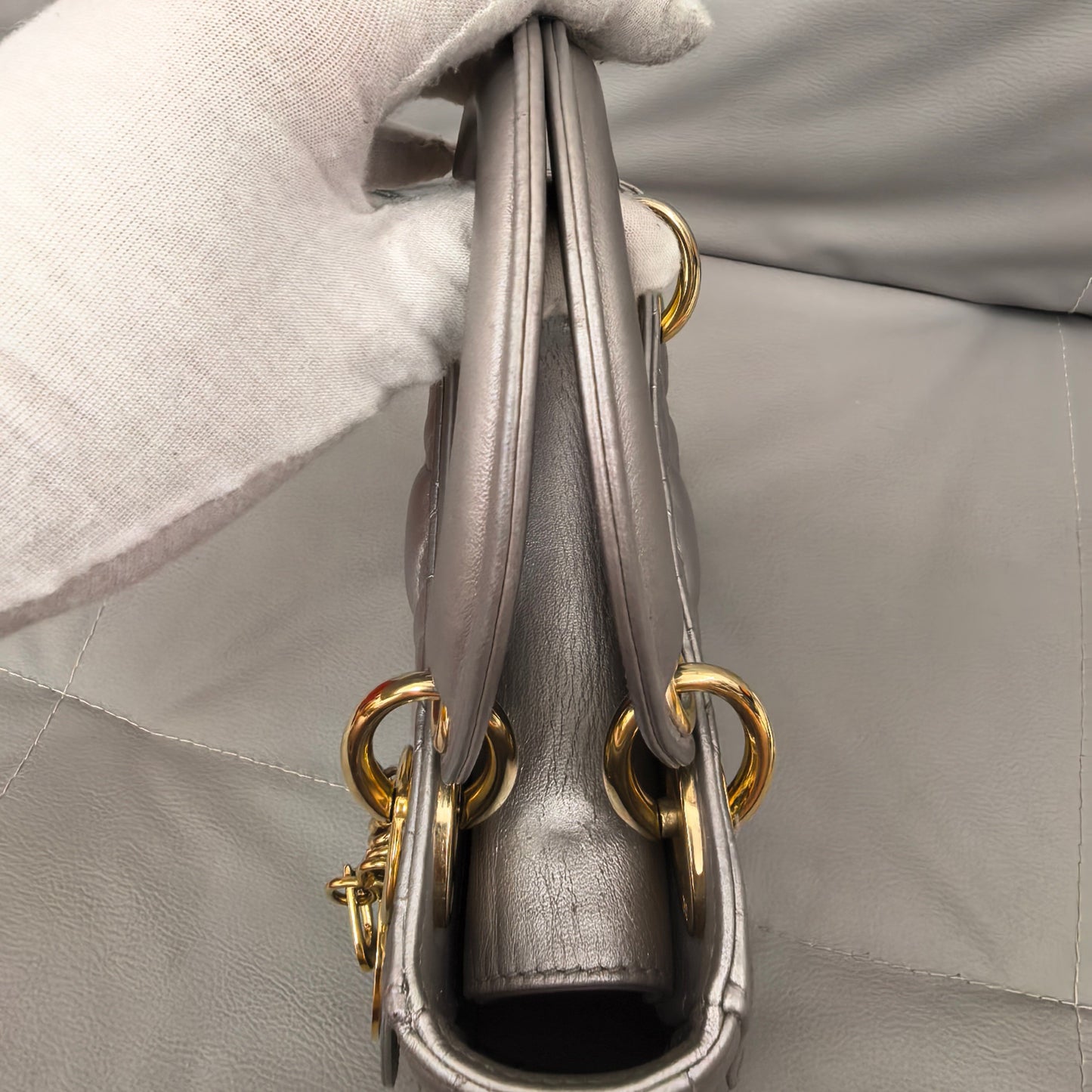 Dior - Lady Dior - Leather - Grey - (mini)