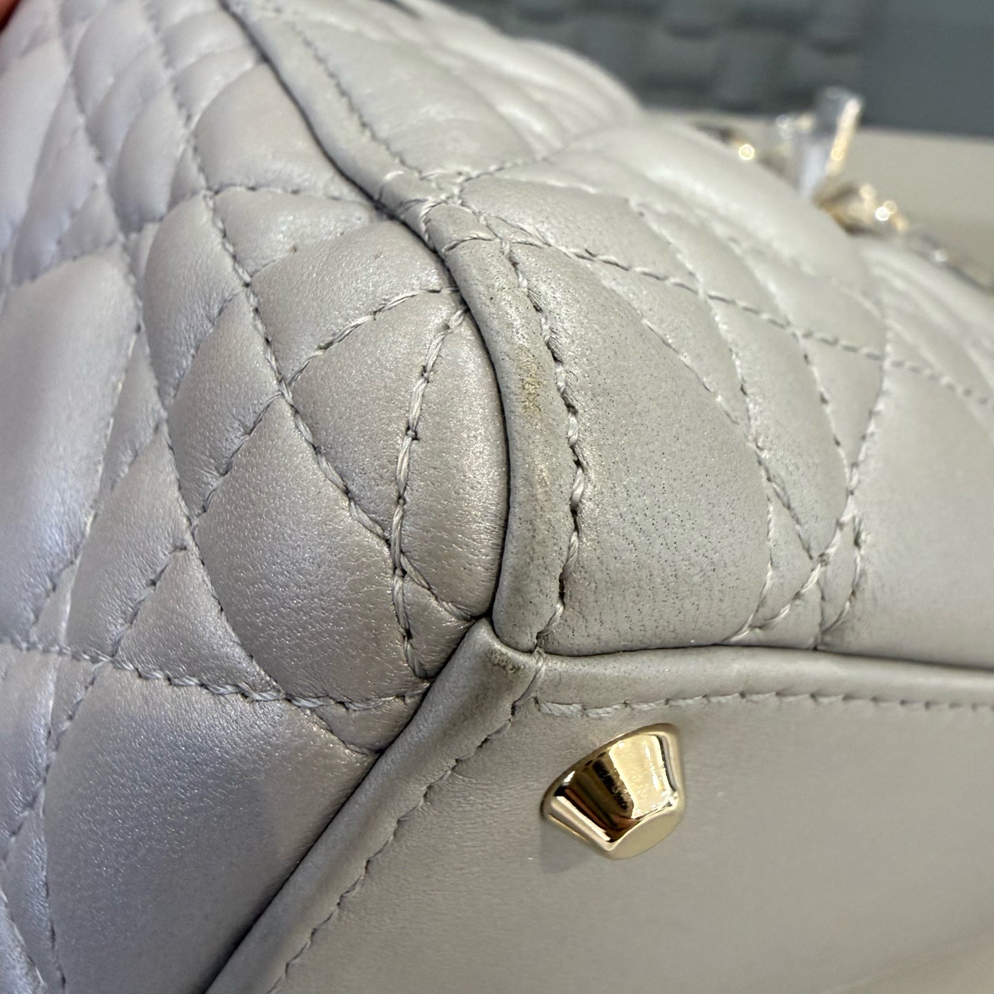 Dior - Lady Dior - Leather - Grey - (mini)