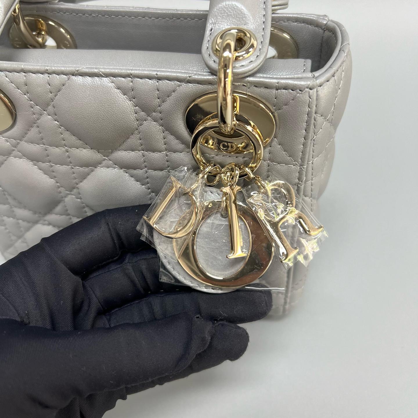 Dior - Lady Dior - Leather - Grey - (mini)