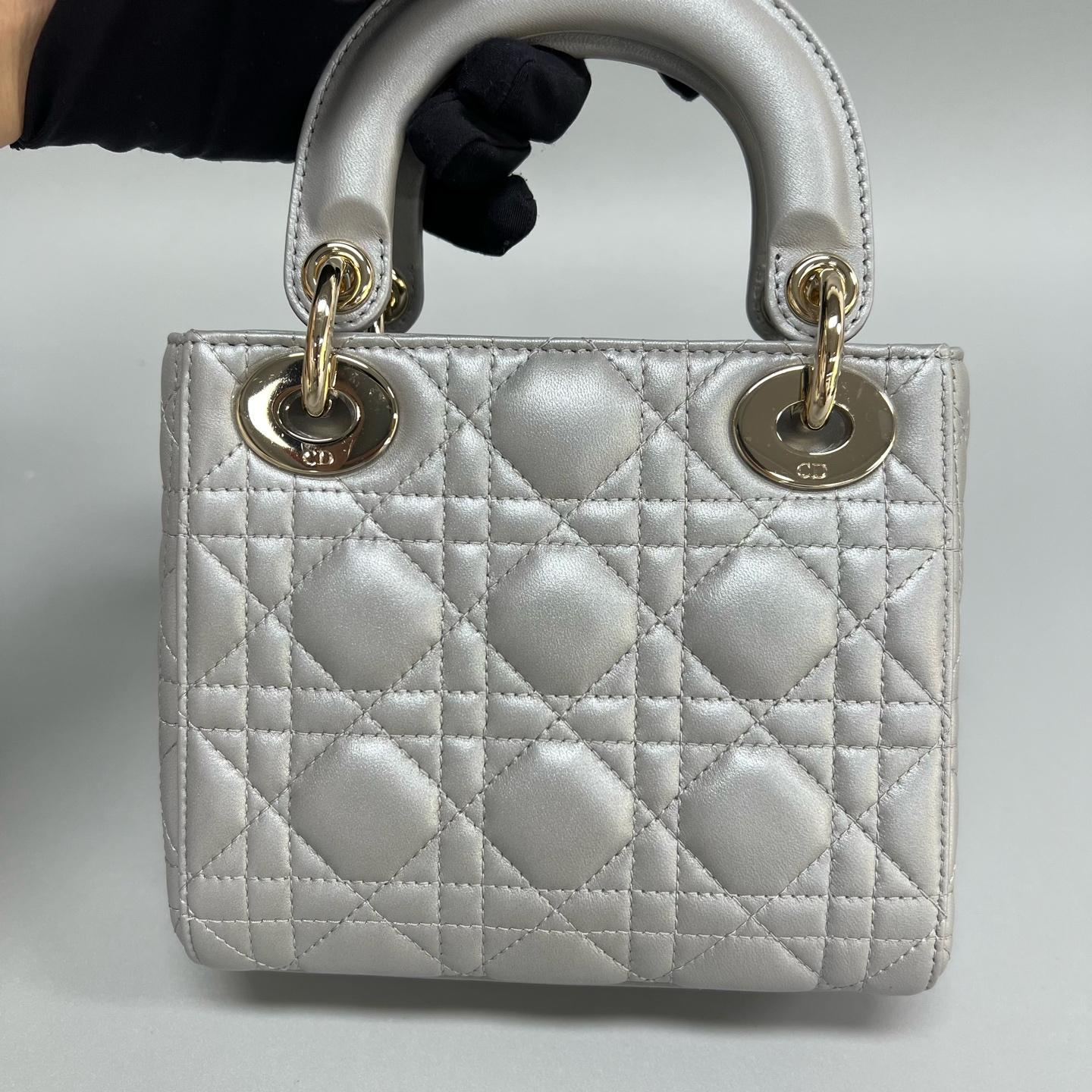 Dior - Lady Dior - Leather - Grey - (mini)