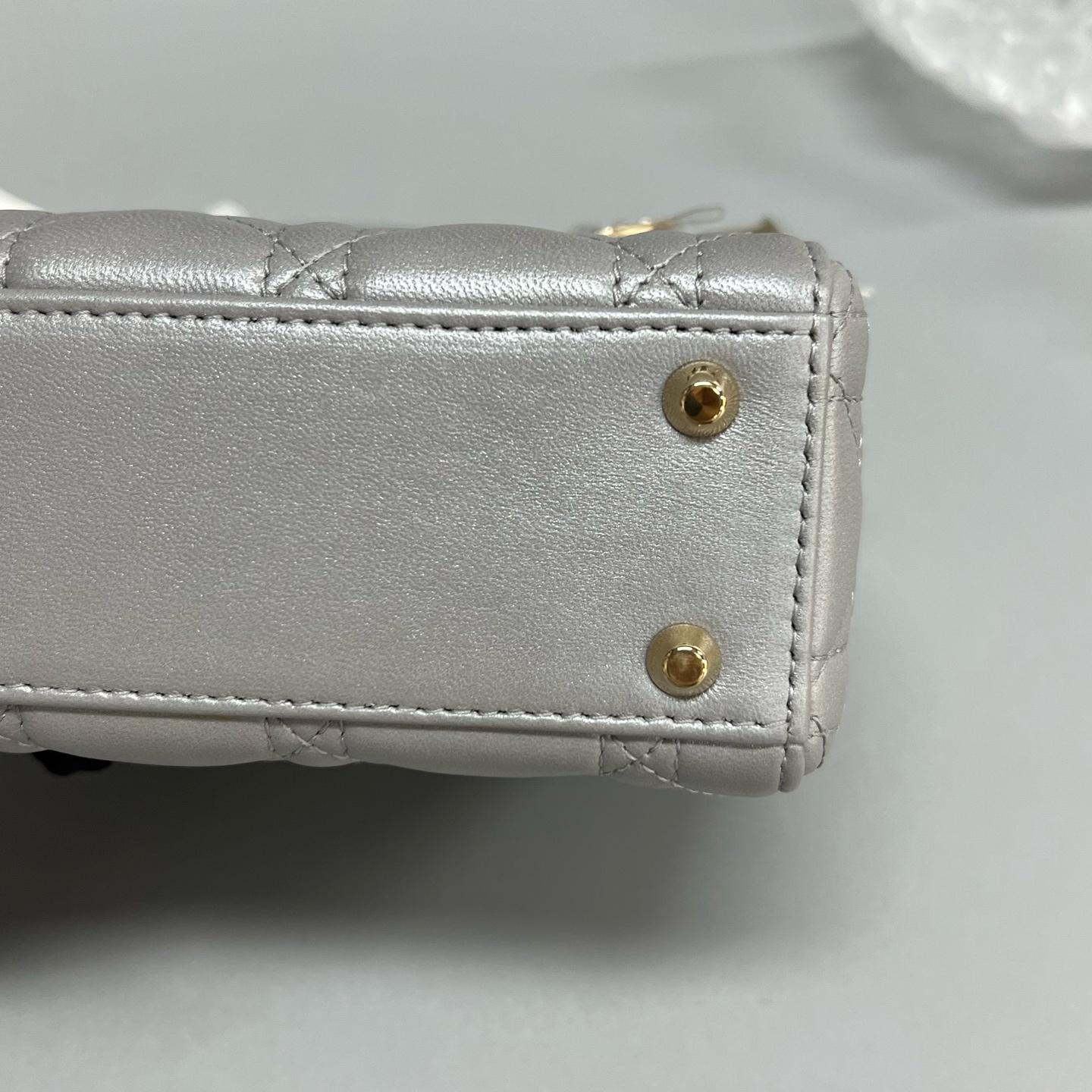 Dior - Lady Dior - Leather - Grey - (mini)