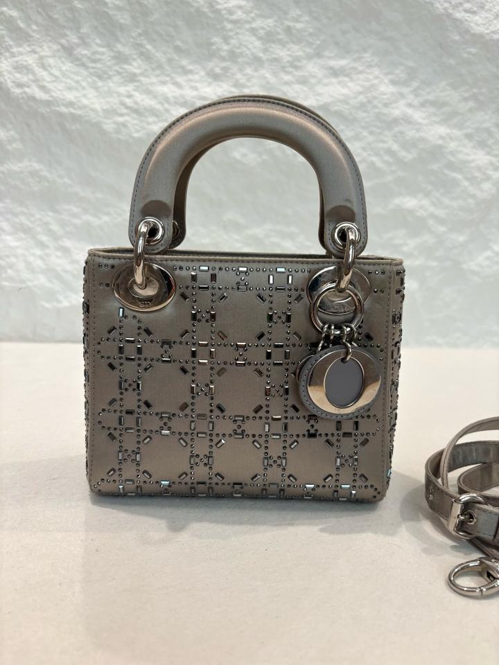 Dior - Lady Dior - Leather - Grey - (small)