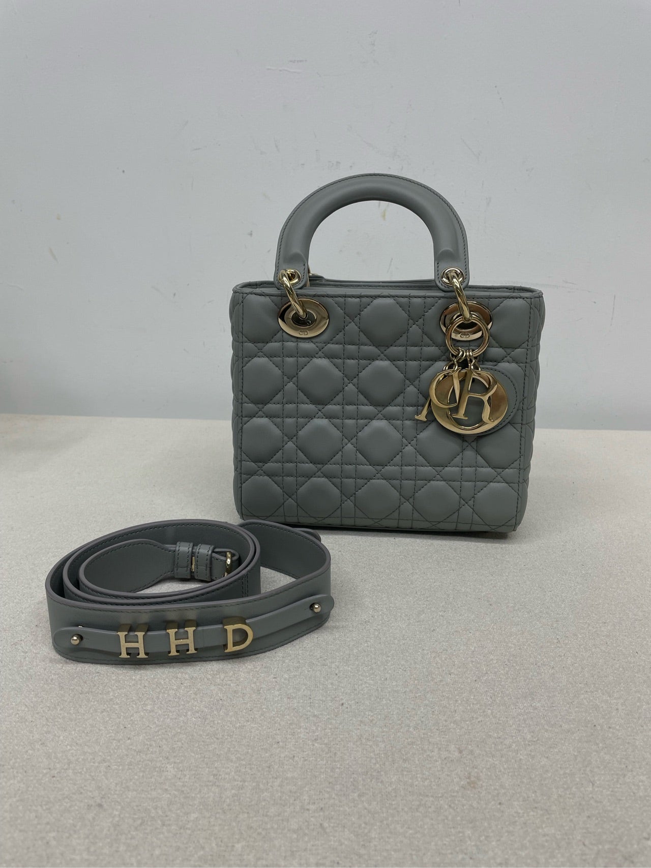 Dior - Lady Dior - Leather - Grey - (small)