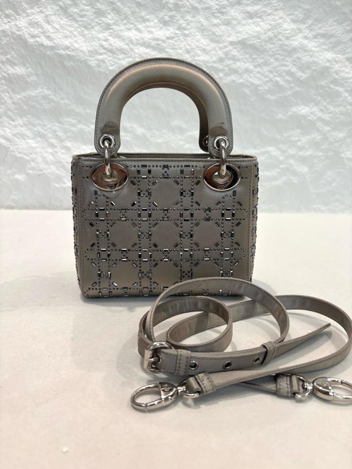 Dior - Lady Dior - Leather - Grey - (small)