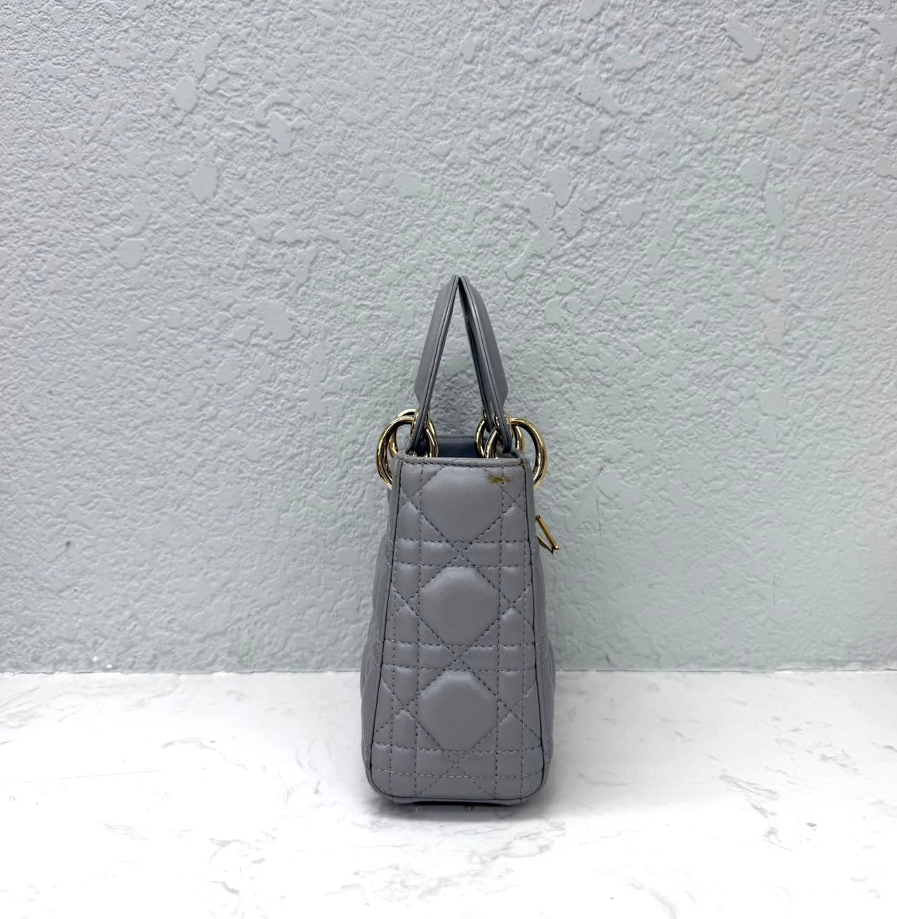 Dior - Lady Dior - Leather - Grey - (small)