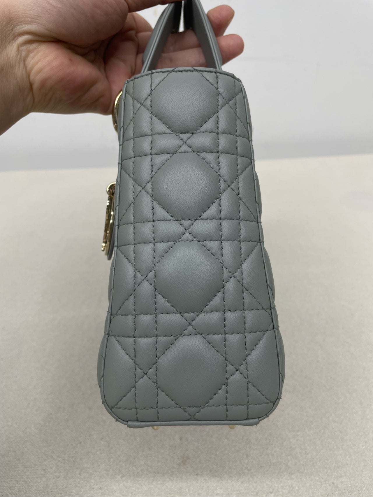 Dior - Lady Dior - Leather - Grey - (small)