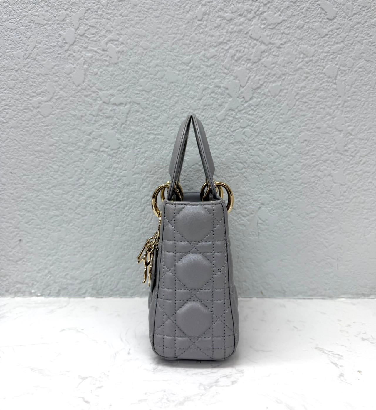 Dior - Lady Dior - Leather - Grey - (small)