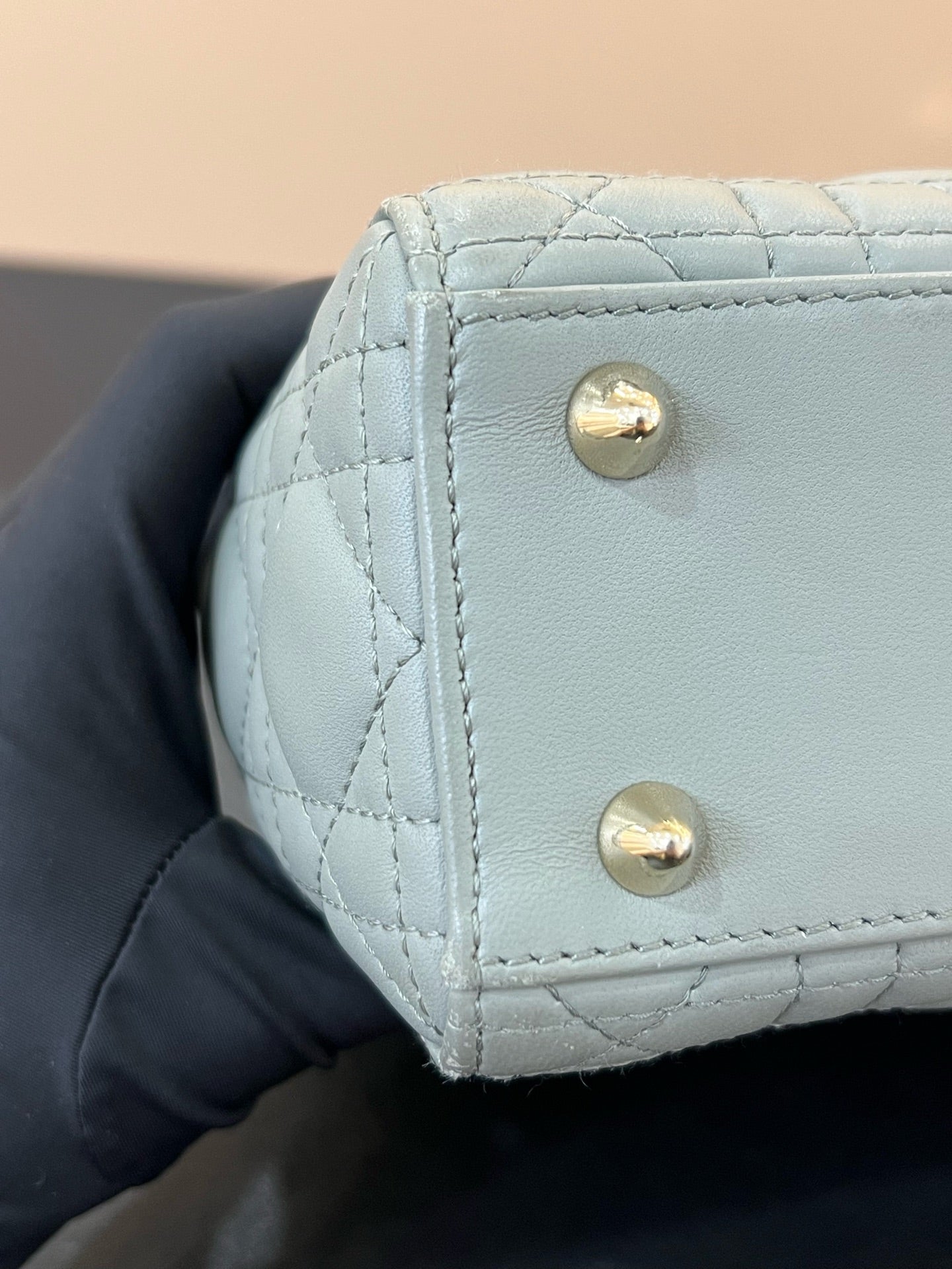 Dior - Lady Dior - Leather - Grey - (small)