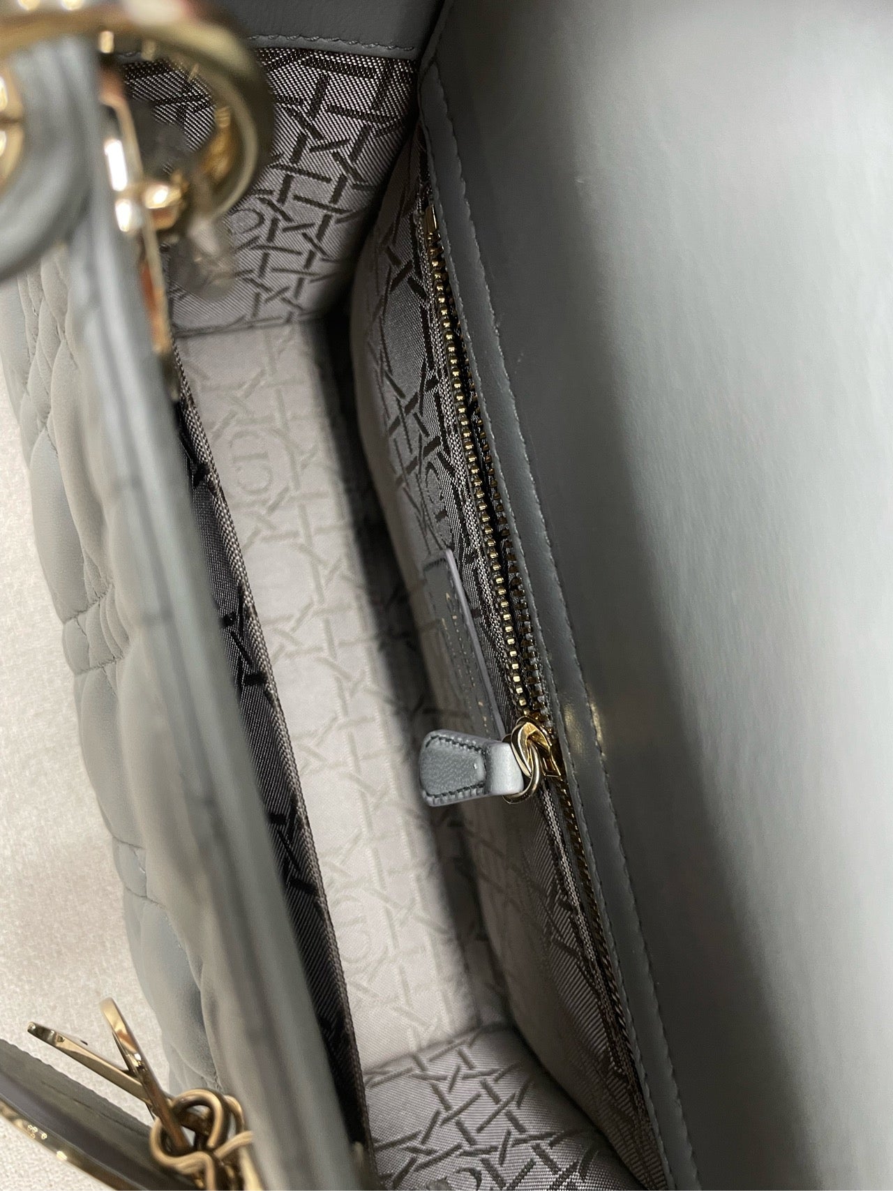 Dior - Lady Dior - Leather - Grey - (small)