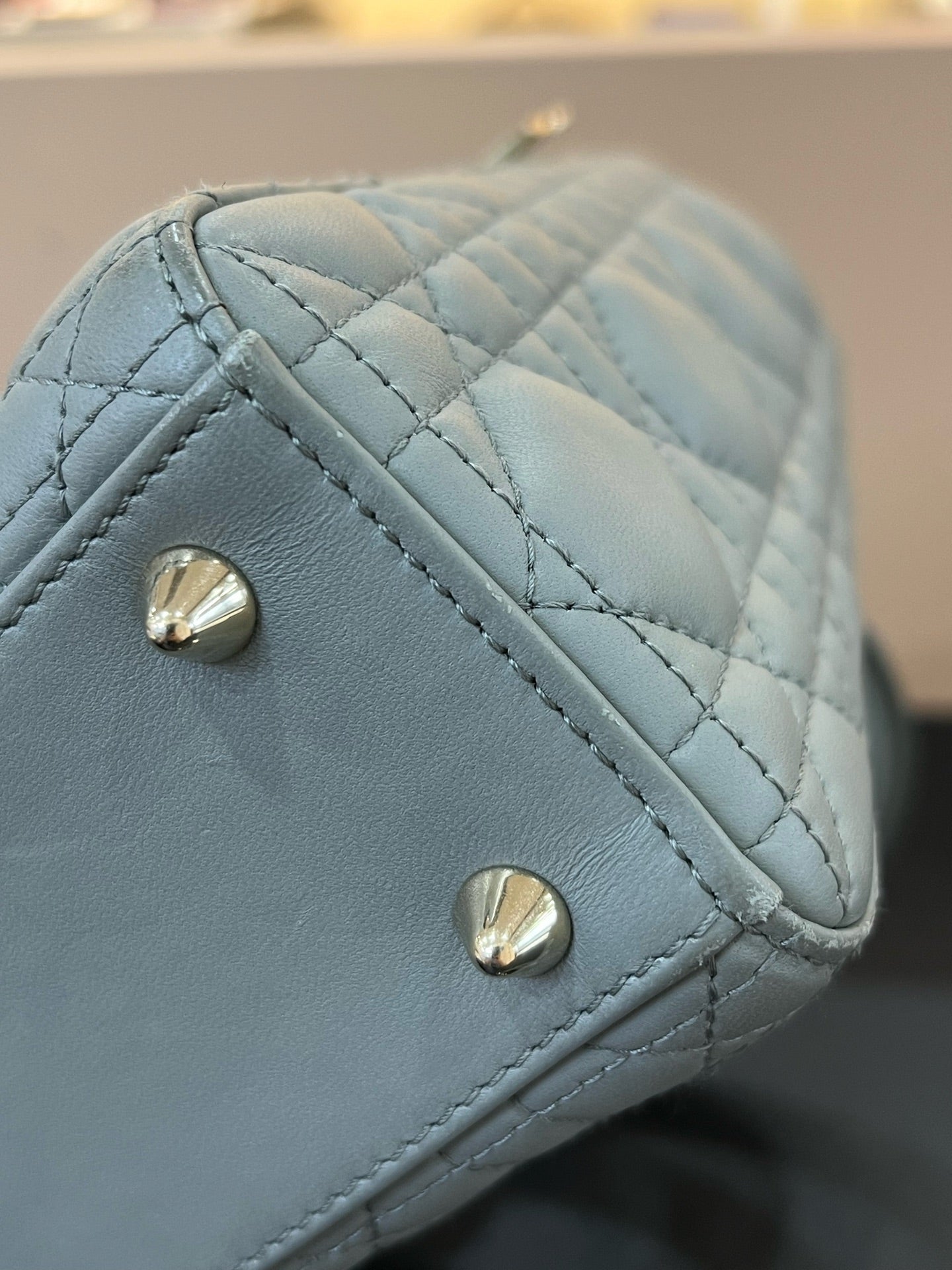 Dior - Lady Dior - Leather - Grey - (small)