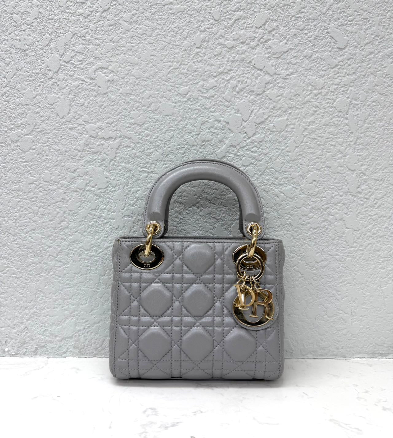 Dior - Lady Dior - Leather - Grey - (small)