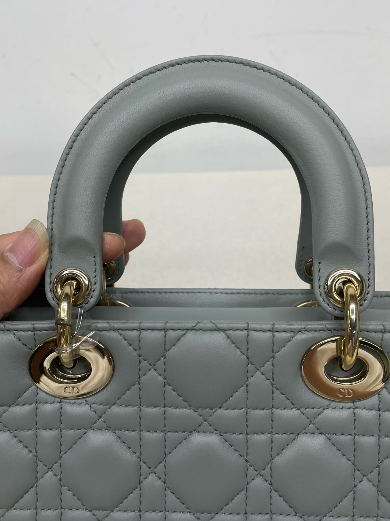 Dior - Lady Dior - Leather - Grey - (small)