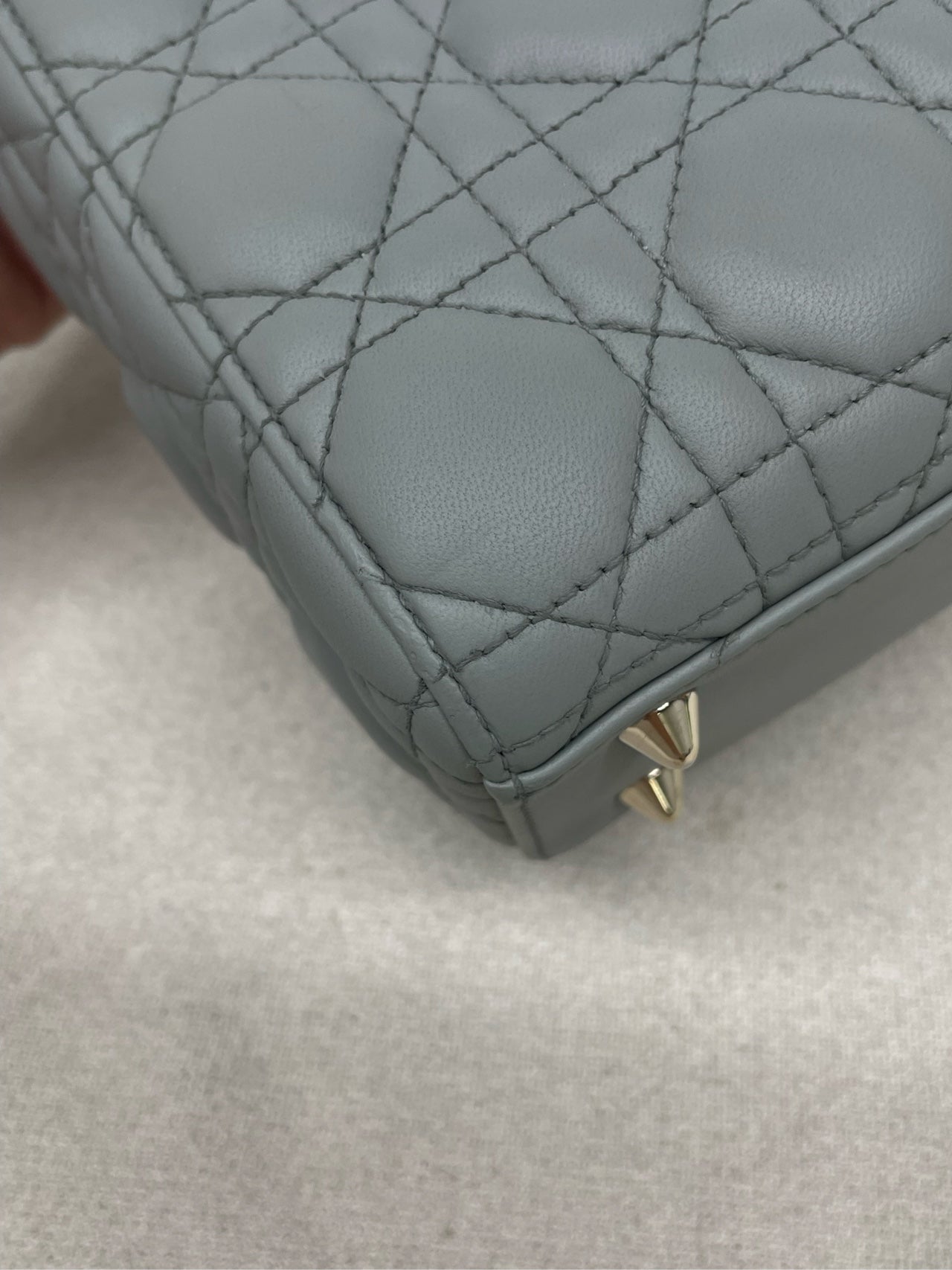 Dior - Lady Dior - Leather - Grey - (small)