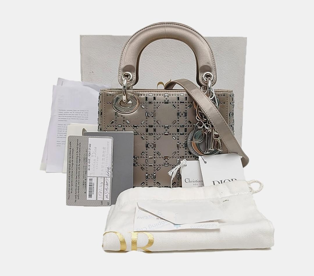 Dior - Lady Dior - Leather - Grey - (small)