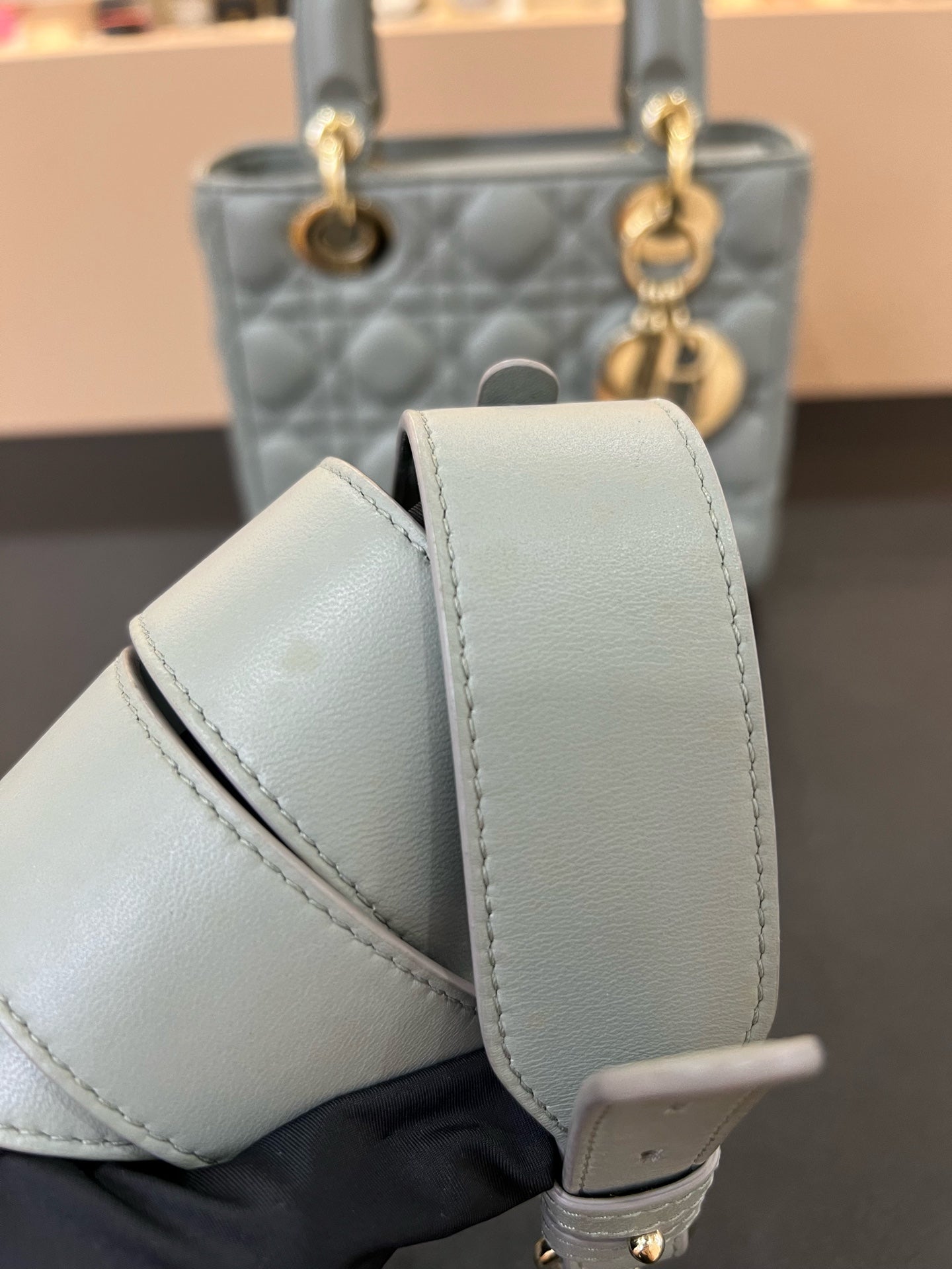 Dior - Lady Dior - Leather - Grey - (small)