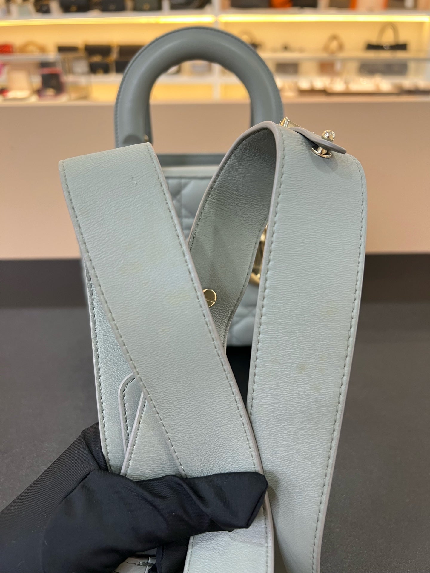 Dior - Lady Dior - Leather - Grey - (small)