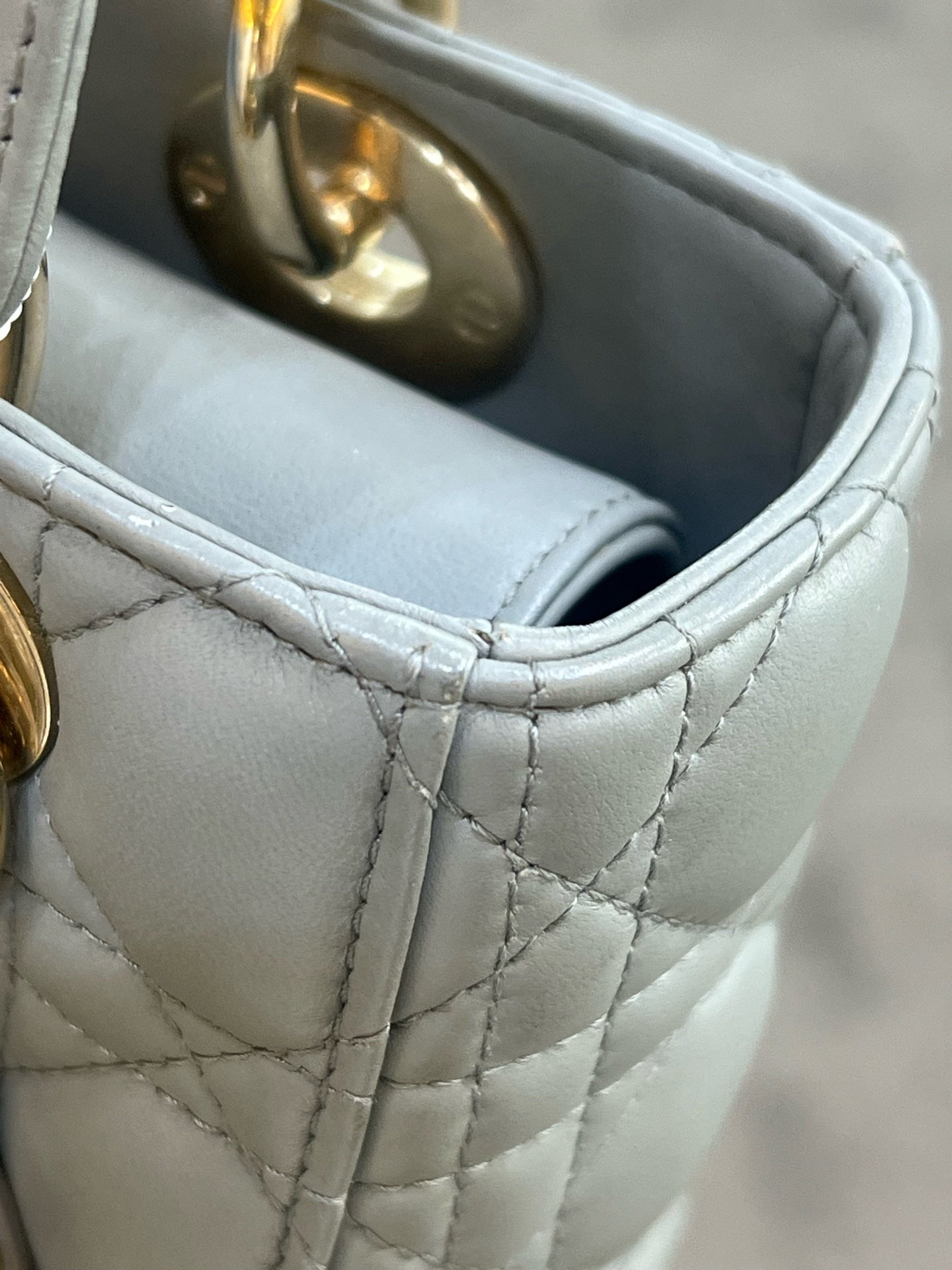 Dior - Lady Dior - Leather - Grey - (small)