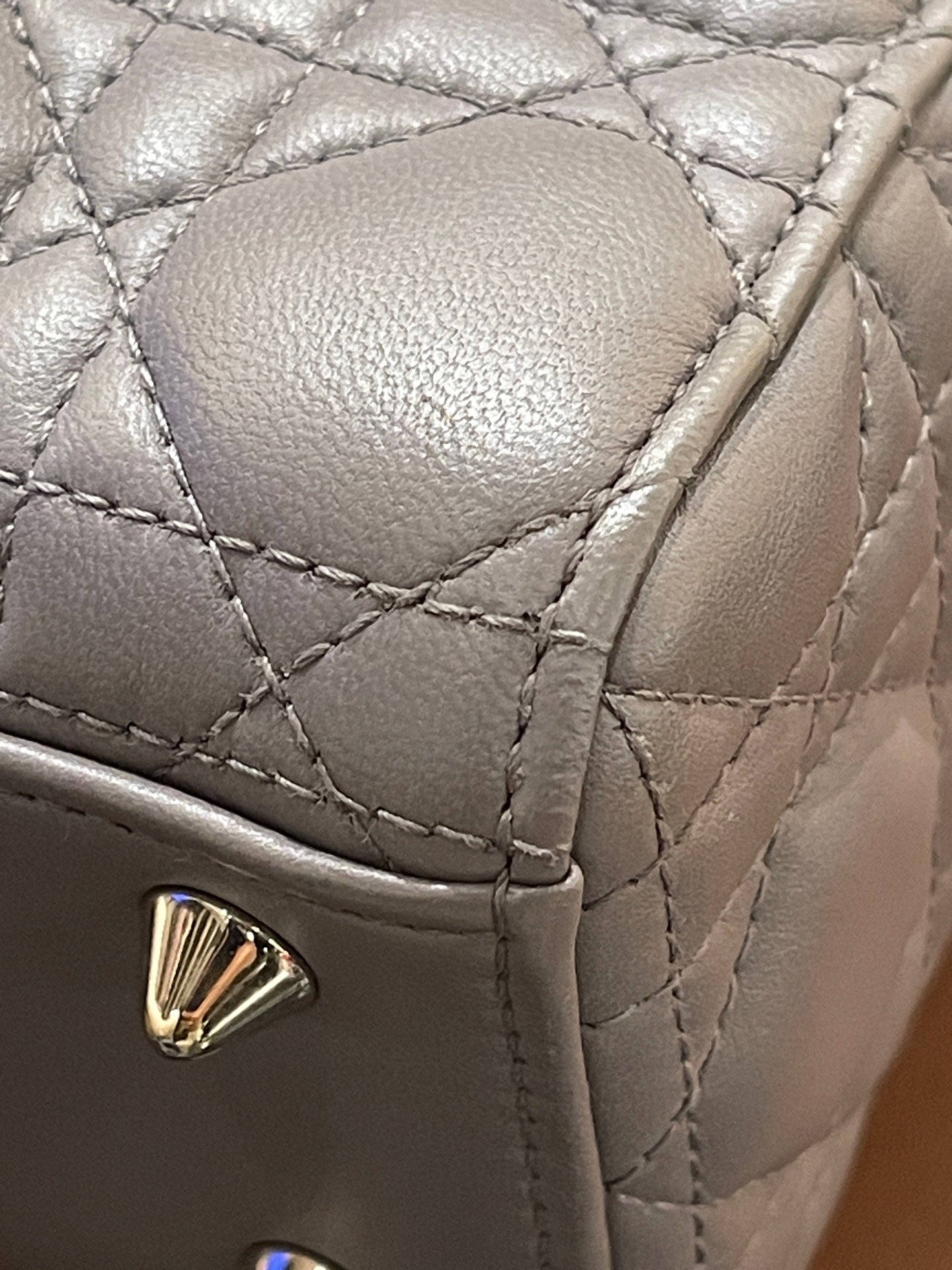 Dior - Lady Dior - Leather - Grey - (small)