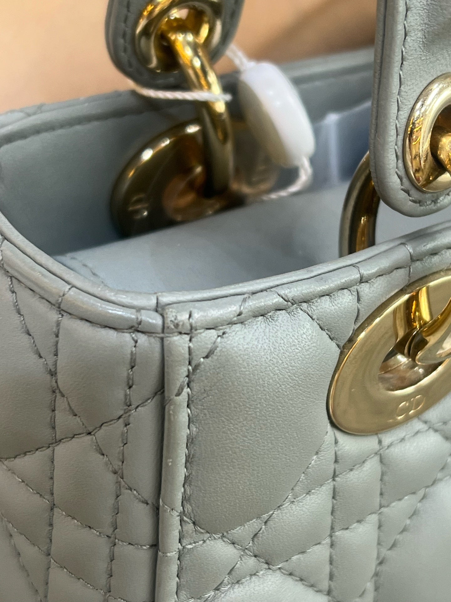 Dior - Lady Dior - Leather - Grey - (small)