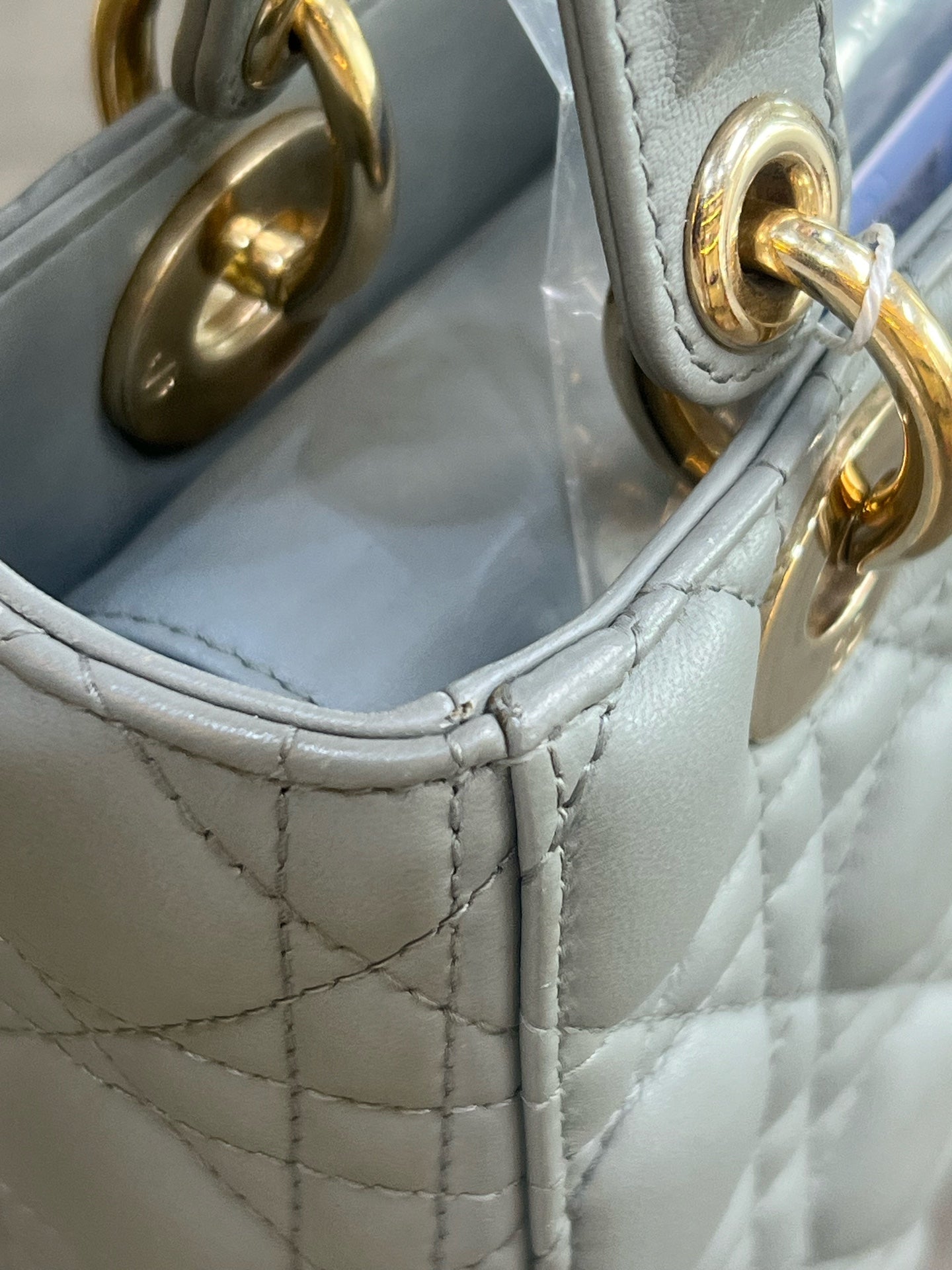 Dior - Lady Dior - Leather - Grey - (small)