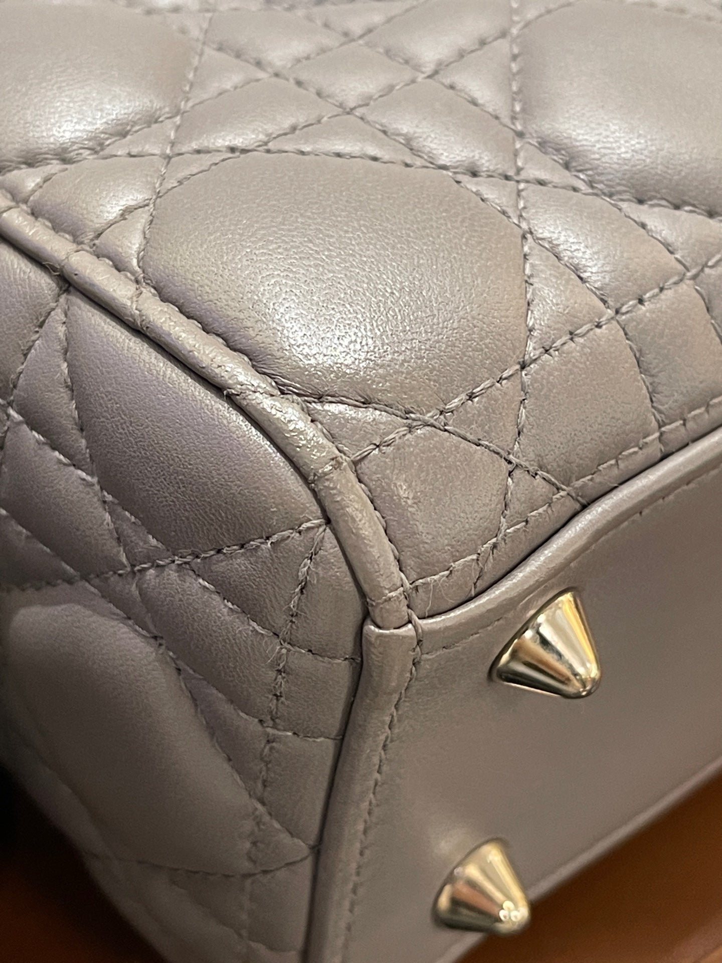 Dior - Lady Dior - Leather - Grey - (small)
