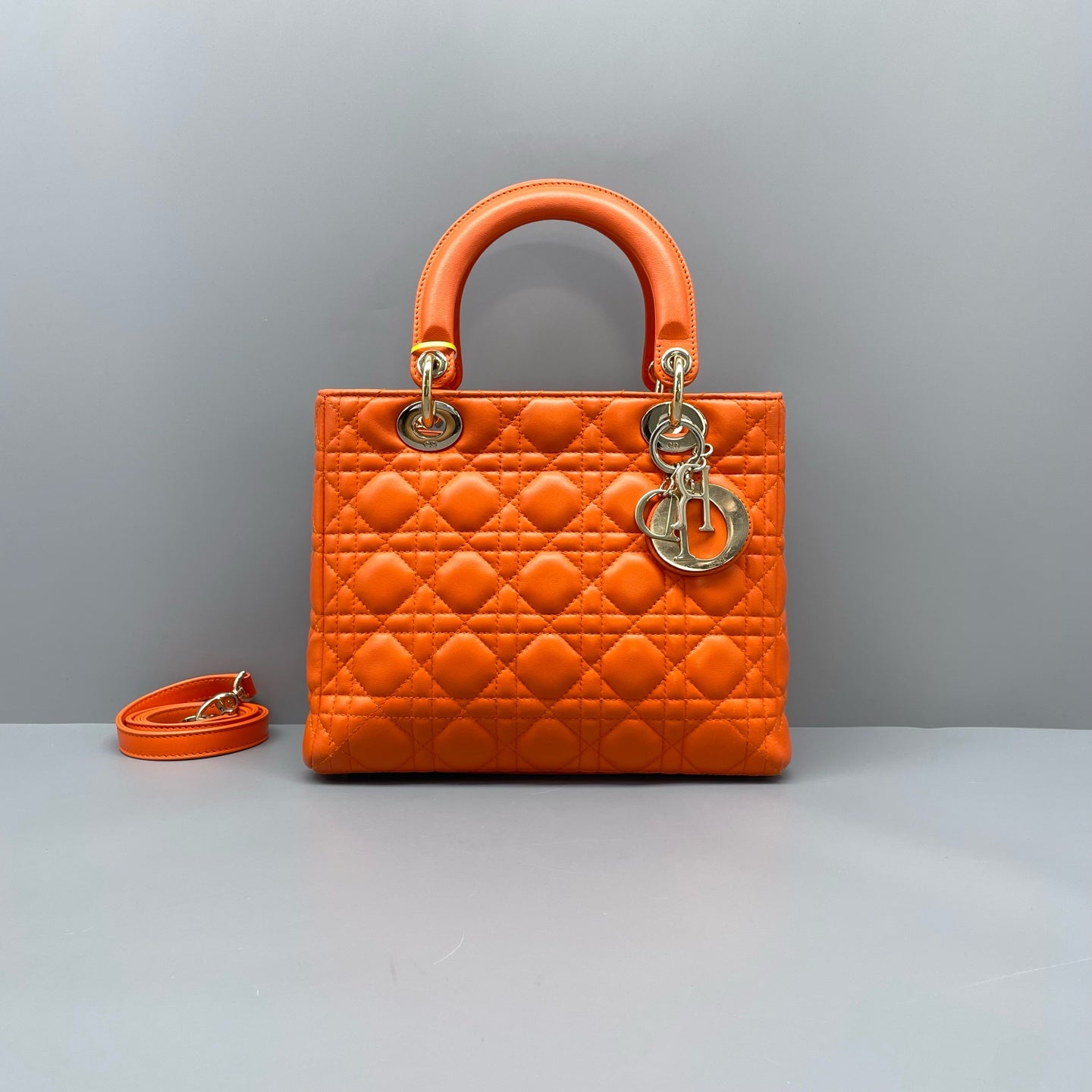 Dior - Lady Dior - Leather - Orange - (medium)