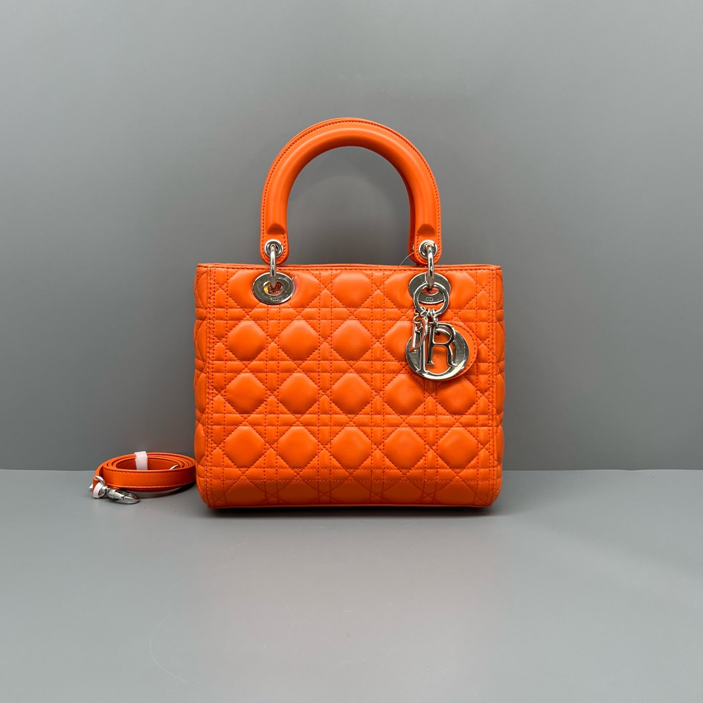 Dior - Lady Dior - Leather - Orange - (medium)