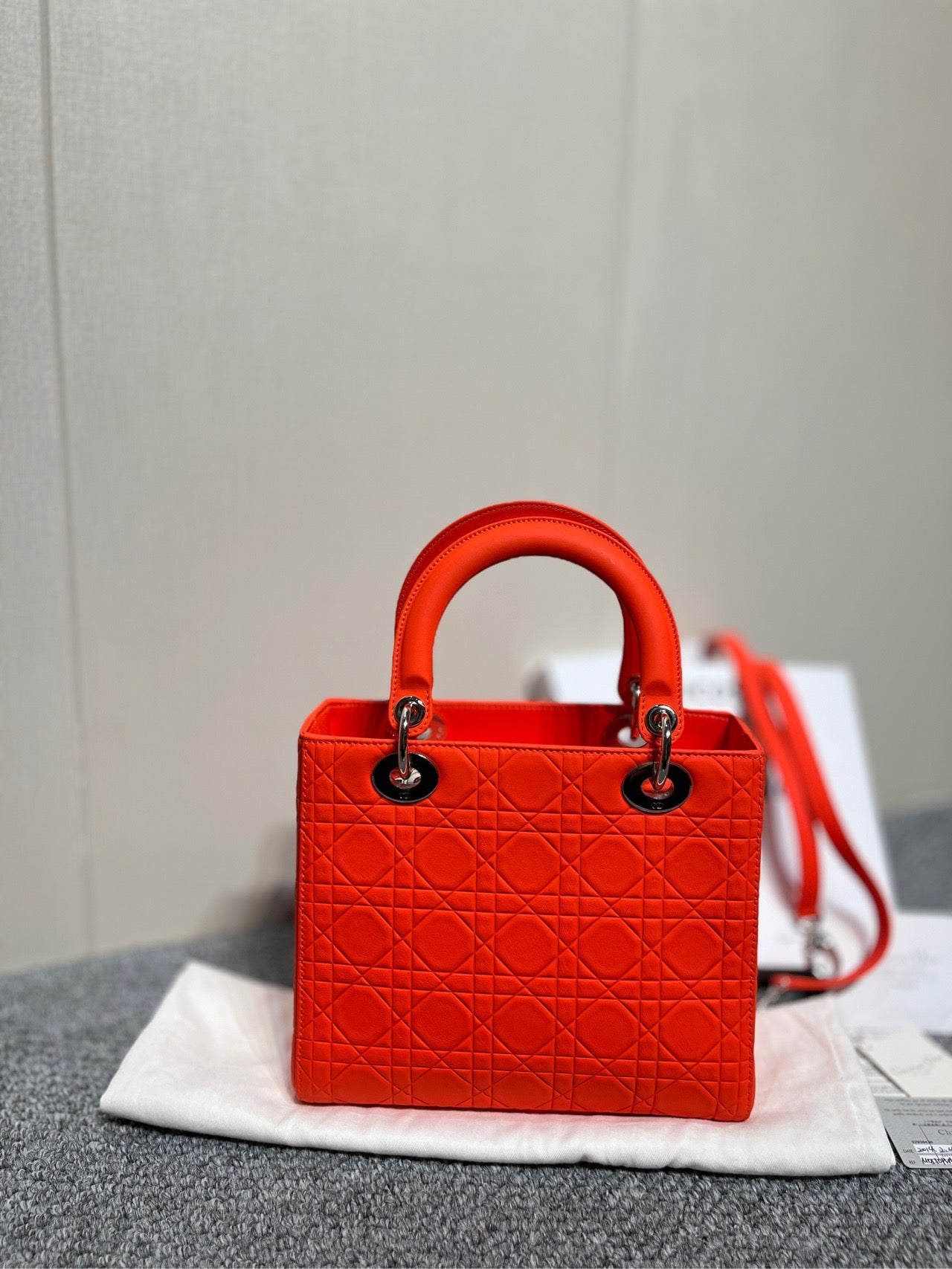 Dior - Lady Dior - Leather - Orange - (medium)
