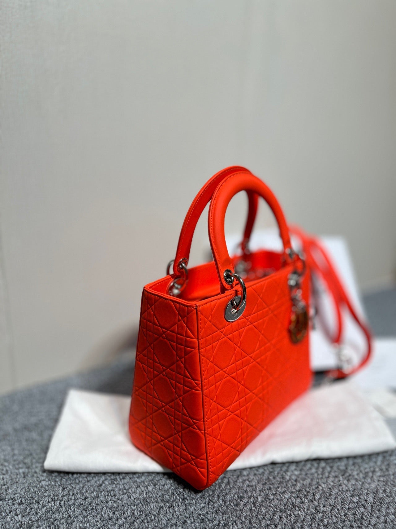 Dior - Lady Dior - Leather - Orange - (medium)