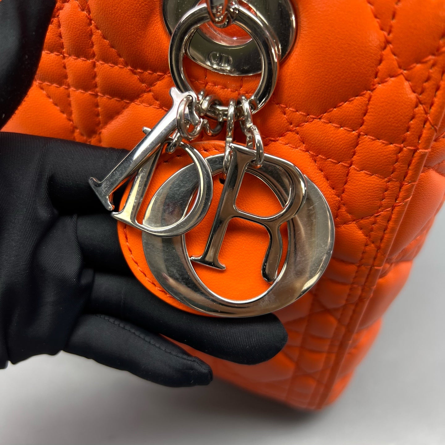 Dior - Lady Dior - Leather - Orange - (medium)