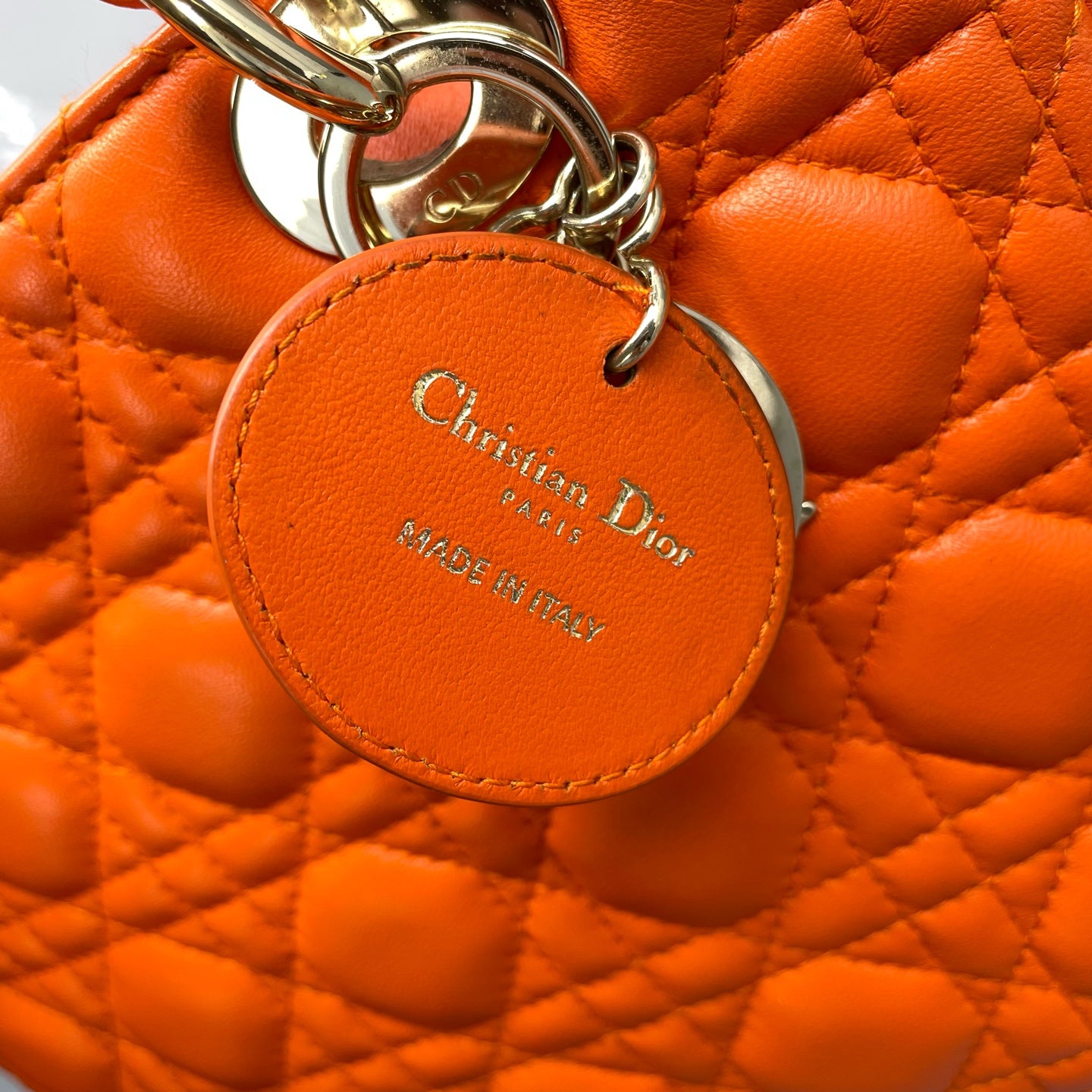 Dior - Lady Dior - Leather - Orange - (medium)