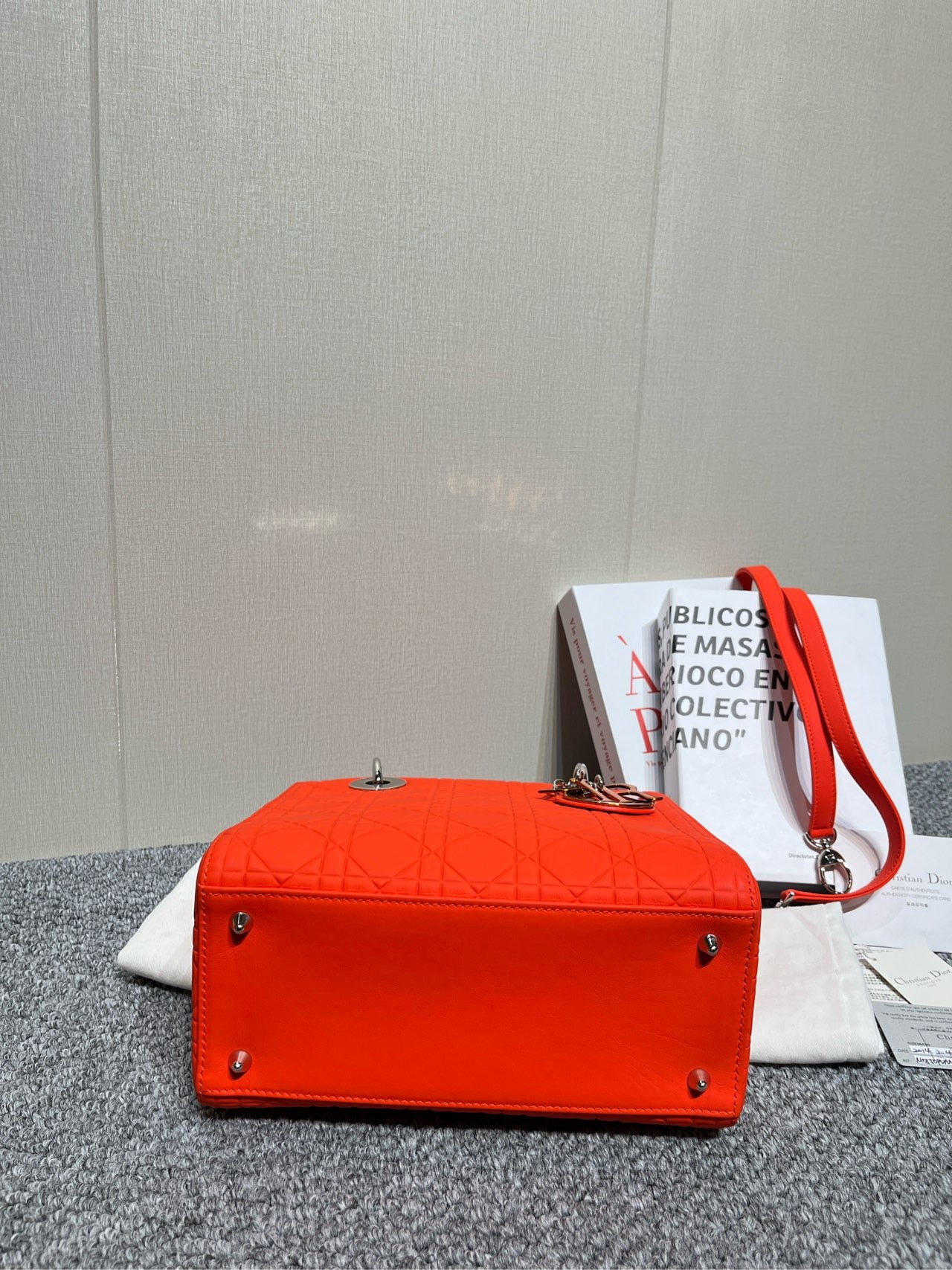 Dior - Lady Dior - Leather - Orange - (medium)